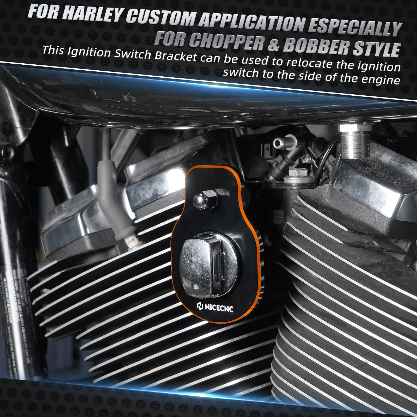 Ignition Key Switch Relocation Mount Bracket For Harley Road King Street Glide Ultra Limited - Image 8