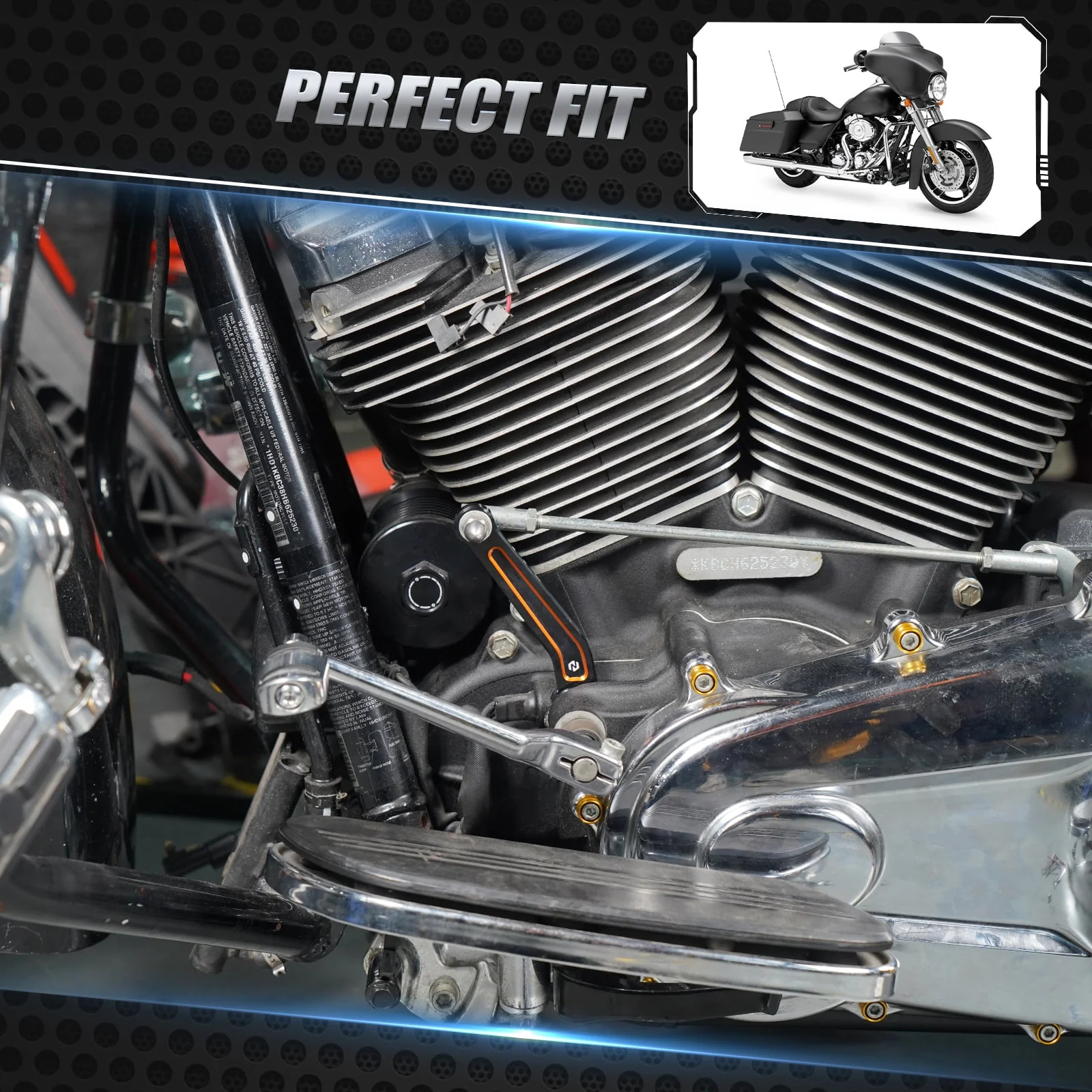 Transmission Inner Shifter Lever Arm Linkage Rod Kit For Harley Road King Electra Street Glide - Image 5
