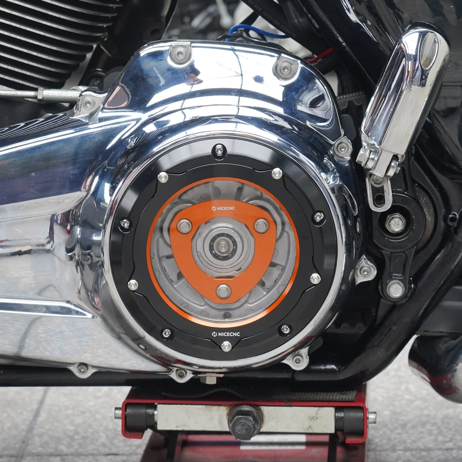 M8 Derby Cover w/Clutch Spring Stopper Plate Kit For Harley Road King Electra Street Glide - Image 2