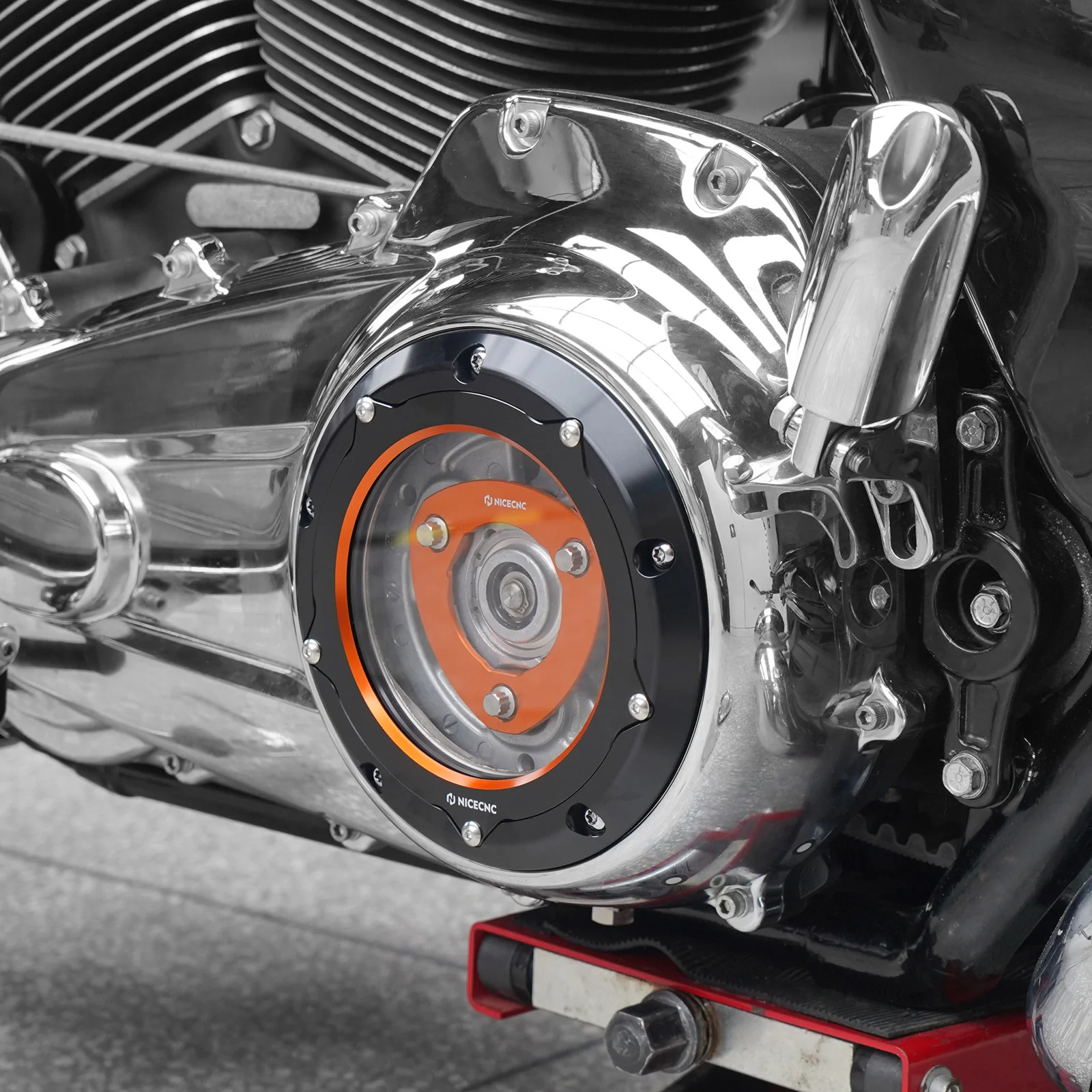 M8 Derby Cover w/Clutch Spring Stopper Plate Kit For Harley Road King Electra Street Glide - Image 3