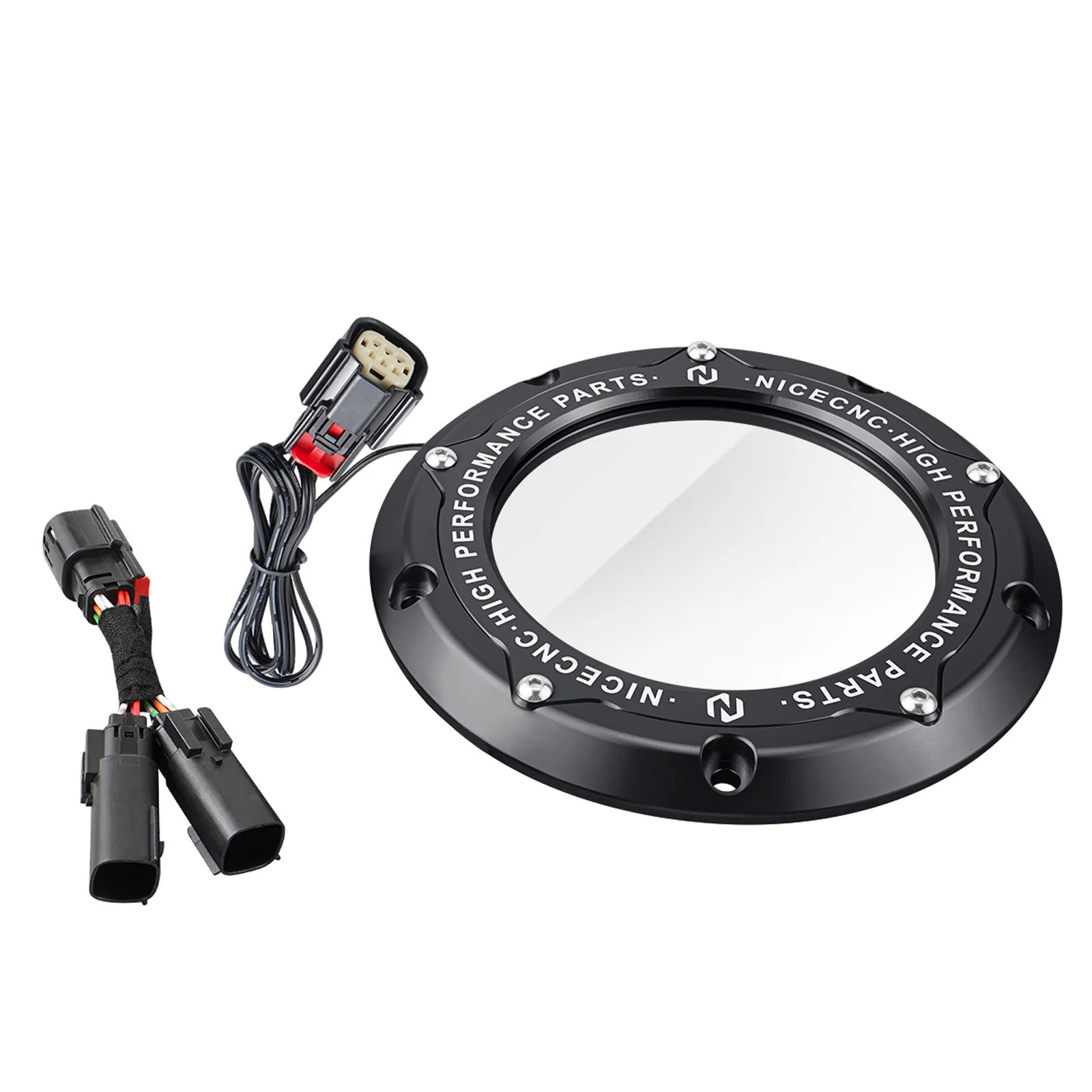 M8 LED Clear Derby Clutch Cover For Harley Road King Street Glide Ultra Limited Freewheeler - Image 6