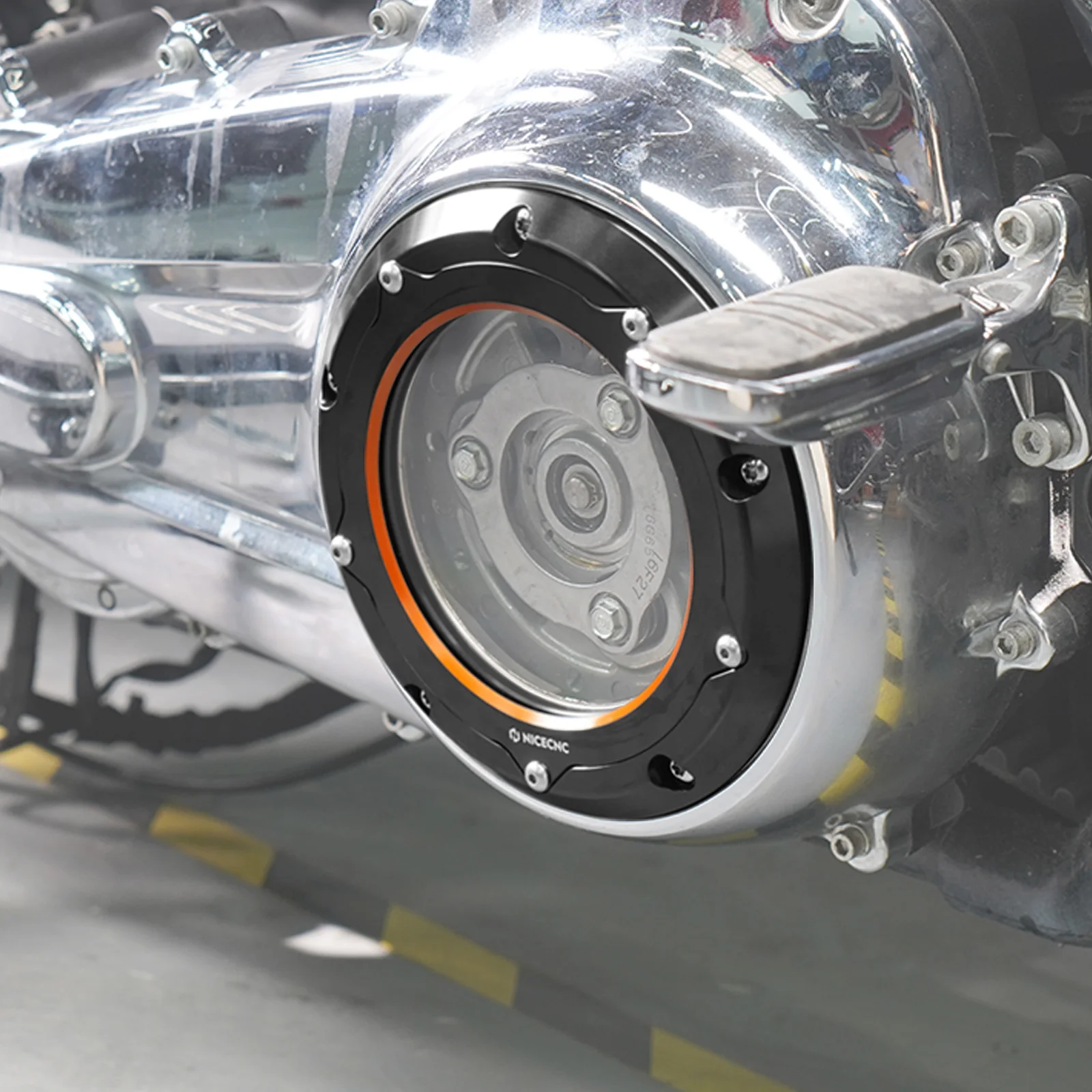 Transparent M8 Primary Derby Clutch Cover For Harley Road King Street Glide Ultra Limited - Image 12