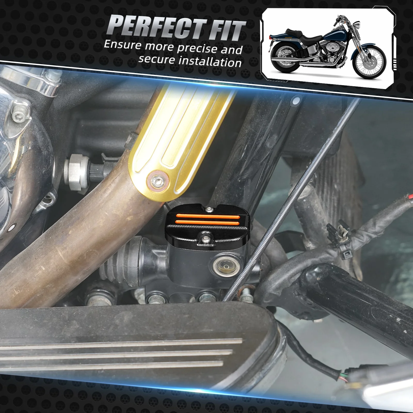 Rear Brake Master Cylinder Cover Cap For Harley Touring Road King Street Glide - Image 10