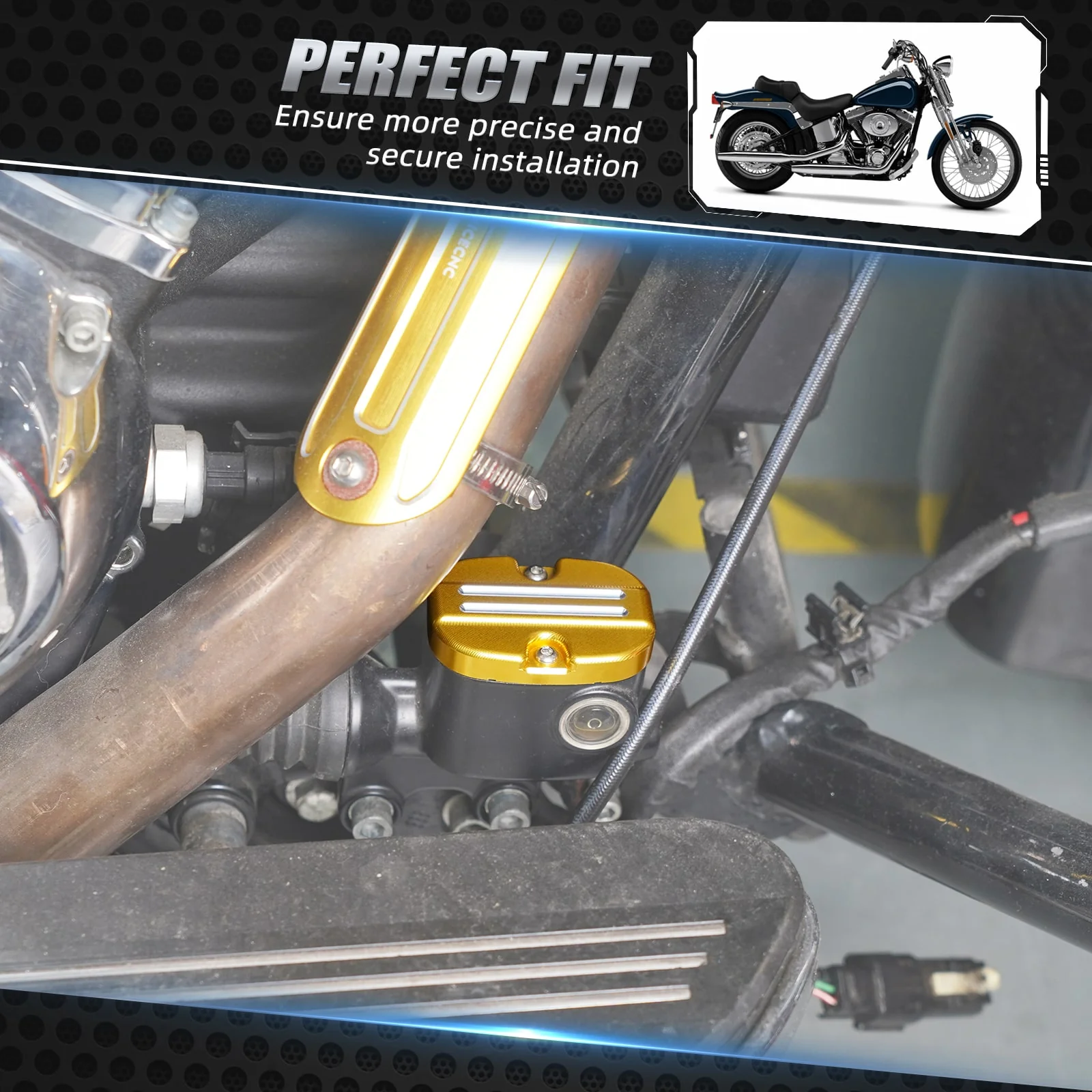 Rear Brake Master Cylinder Cover Cap For Harley Touring Road King Street Glide - Image 16