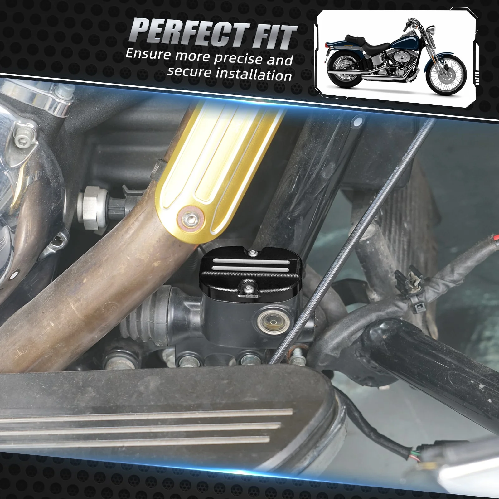 Rear Brake Master Cylinder Cover Cap For Harley Touring Road King Street Glide - Image 22
