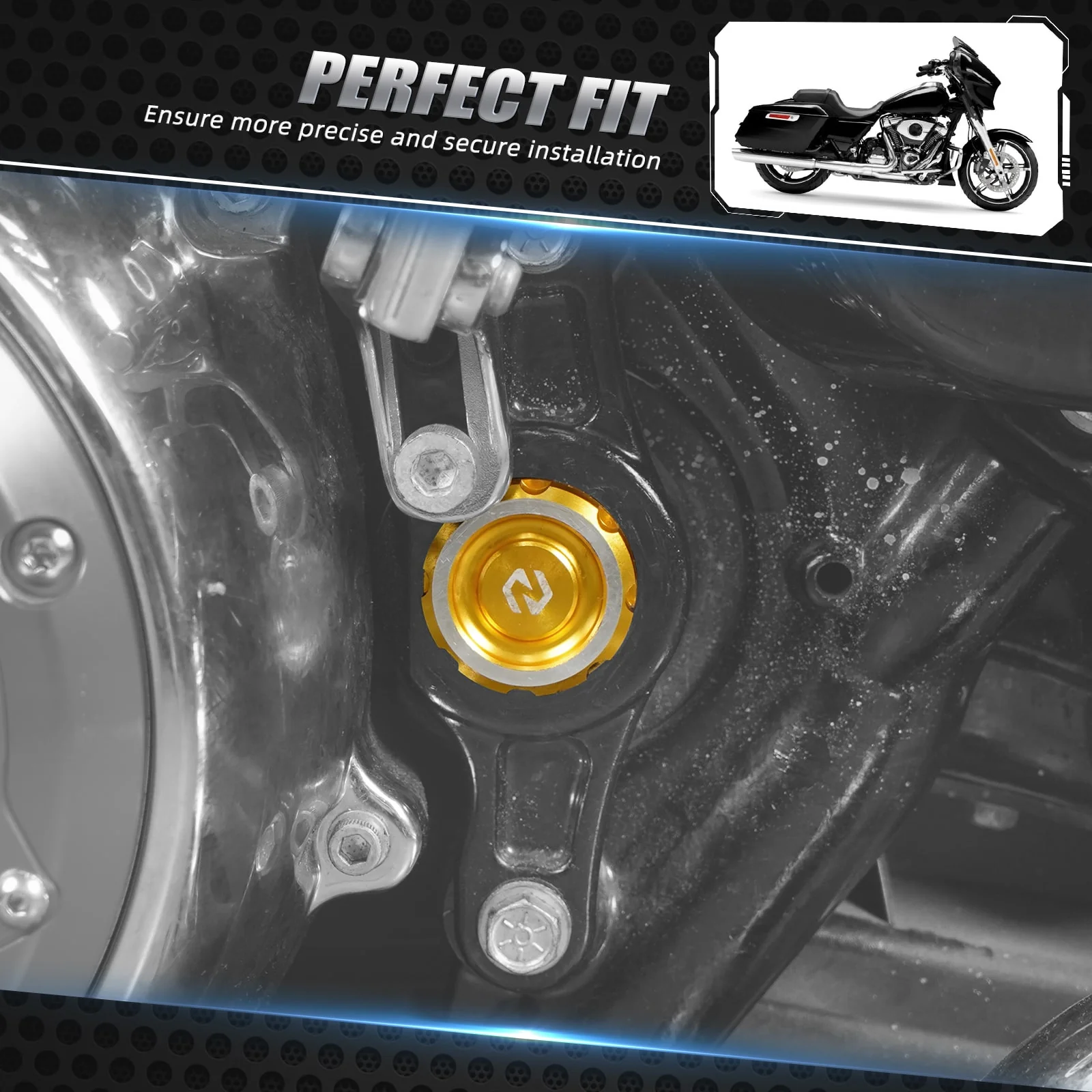 Frame Hole Plugs Covers Caps For Harley Road King Electra Street Glide Ultra Limited - Image 15