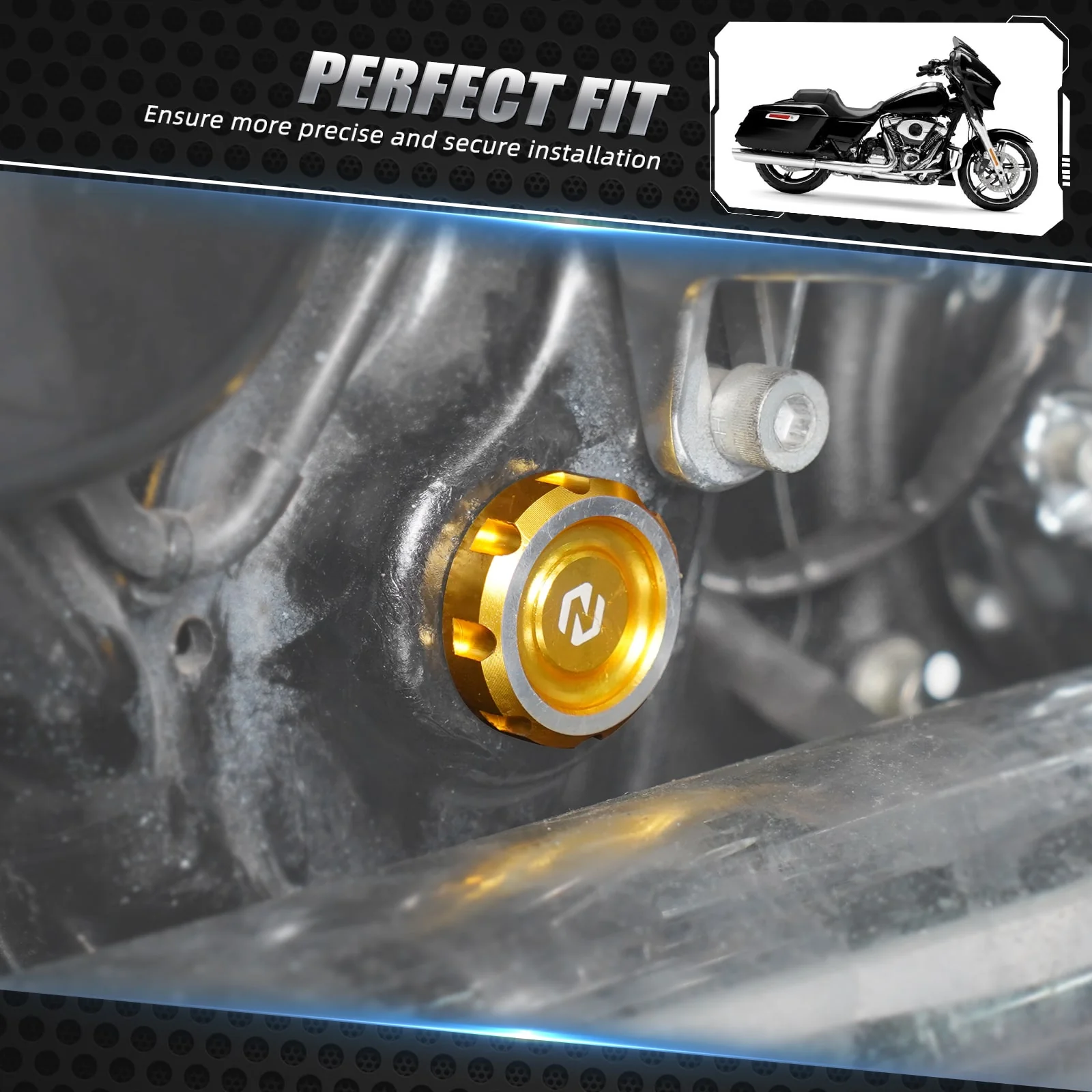 Frame Hole Plugs Covers Caps For Harley Road King Electra Street Glide Ultra Limited - Image 3