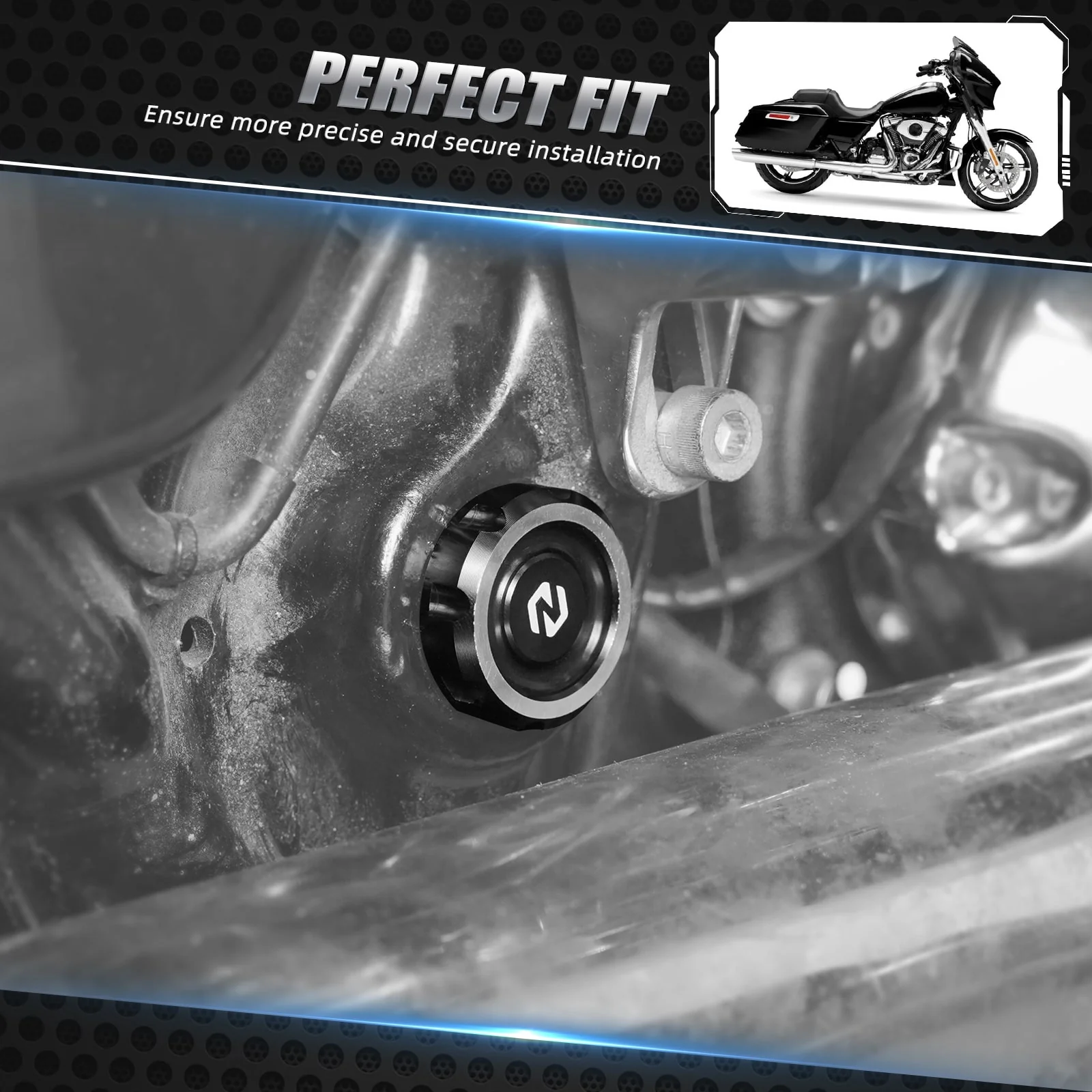 Frame Hole Plugs Covers Caps For Harley Road King Electra Street Glide Ultra Limited - Image 4
