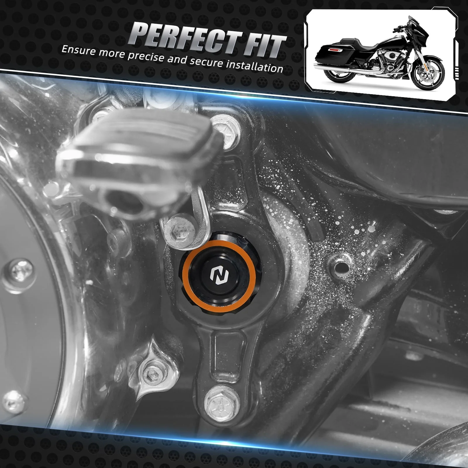 Frame Hole Plugs Covers Caps For Harley Road King Electra Street Glide Ultra Limited - Image 8