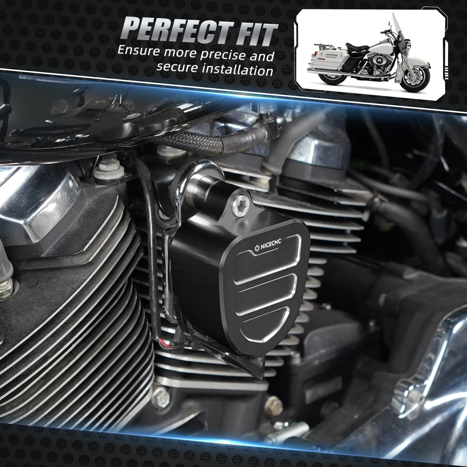 Horn Decorative Trim Cover Kit For Harley Road King Electra Street Glide Ultra Limited - Image 16