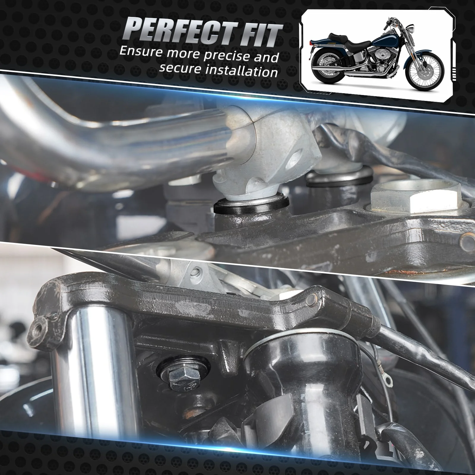 Handlebar Riser Mount PU Bushings Bolts For Harley Road King Street Glide - Image 2