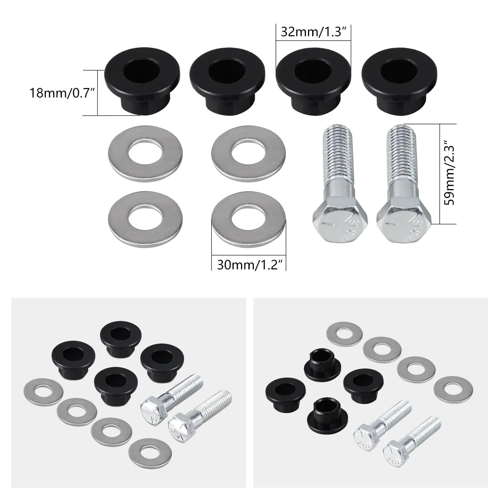 Handlebar Riser Mount PU Bushings Bolts For Harley Road King Street Glide - Image 5