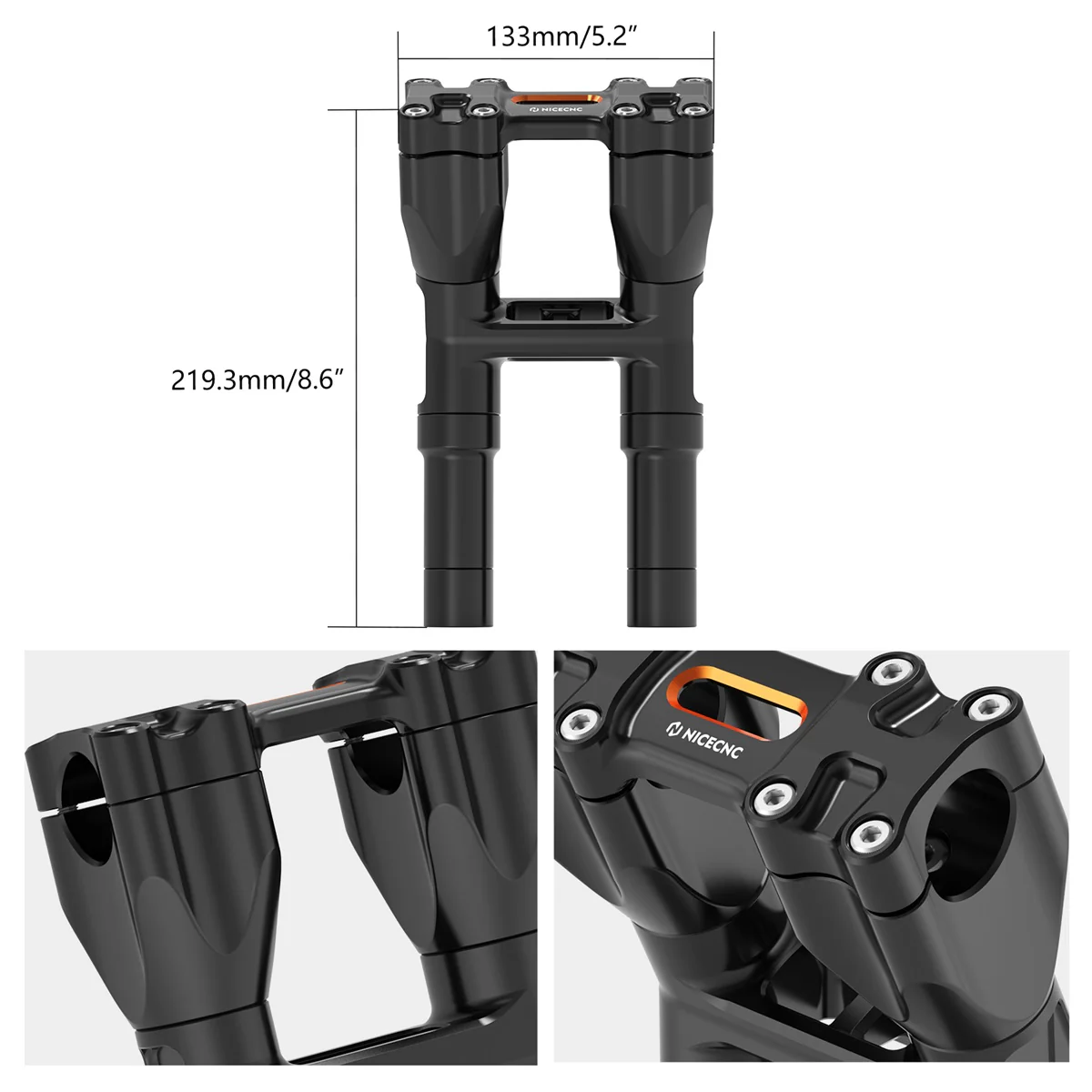 Kickback 1-1/8" Handlebar Riser Kit For Harley Road King Tri Electra Glide Freewheeler - Image 6
