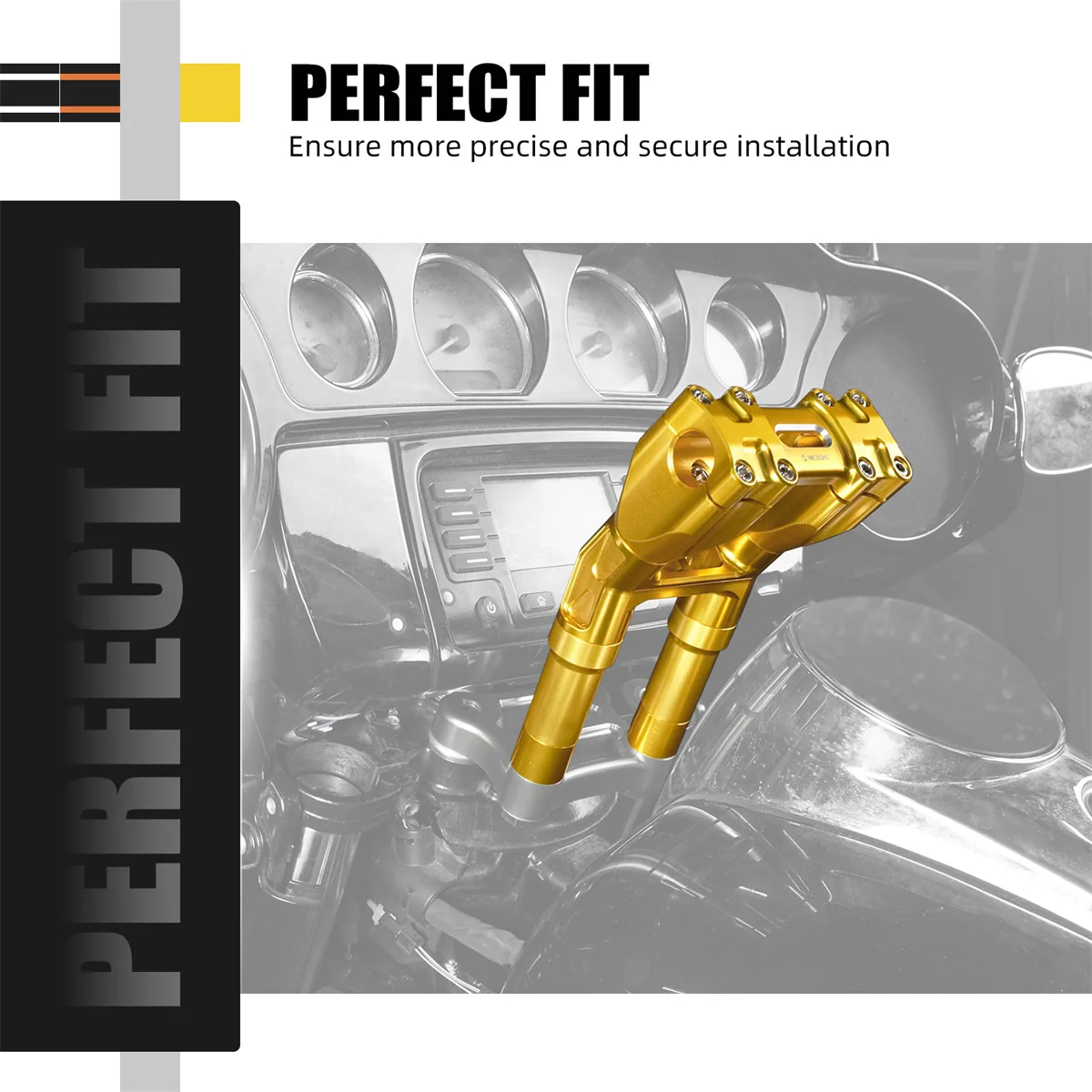 Kickback 1-1/8" Handlebar Riser Kit For Harley Road King Tri Electra Glide Freewheeler - Image 3