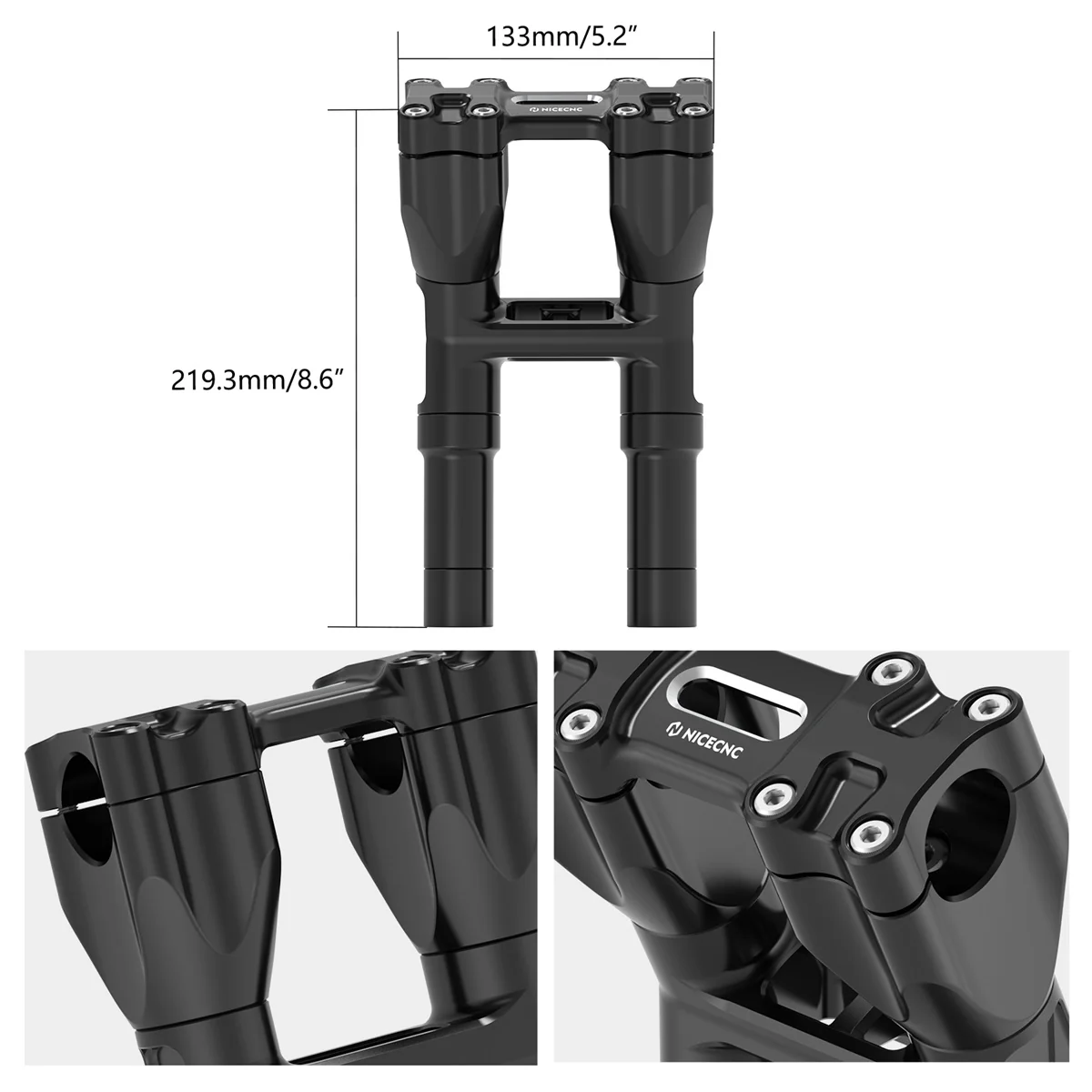 Kickback 1-1/8" Handlebar Riser Kit For Harley Road King Tri Electra Glide Freewheeler - Image 21
