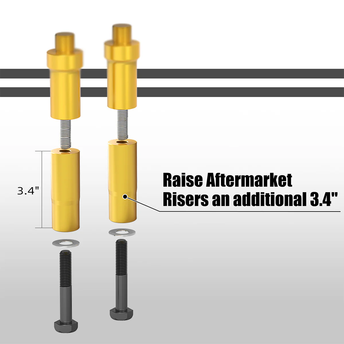 Kickback 1-1/8" Handlebar Riser Kit For Harley Road King Tri Electra Glide Freewheeler - Image 28
