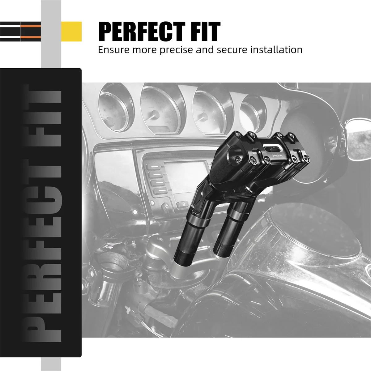 Kickback 1-1/8" Handlebar Riser Kit For Harley Road King Tri Electra Glide Freewheeler - Image 4