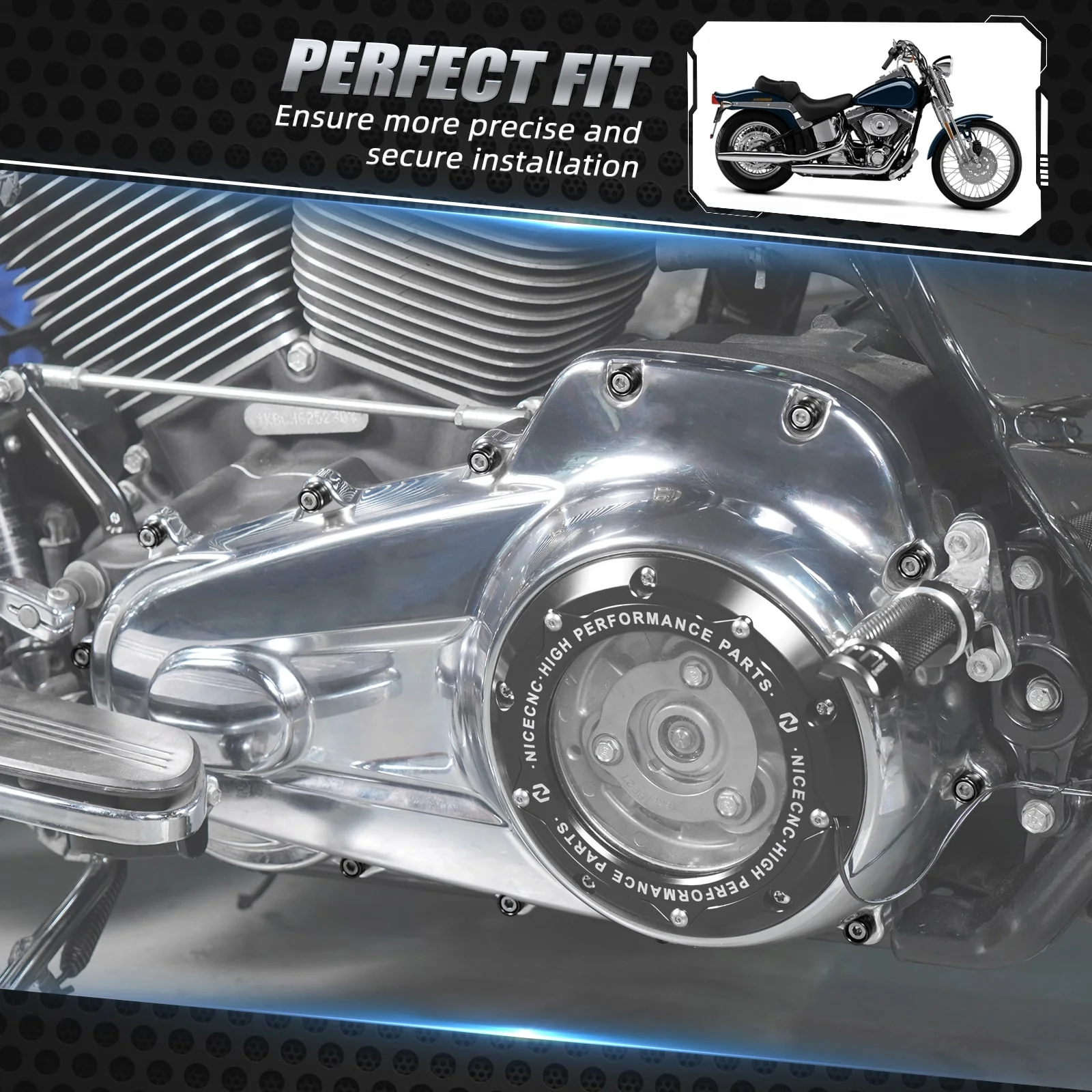 M8 Primary Cover Decorative Bolt Caps For Harley Dyna Low Rider Super Glide Street Bob - Image 25