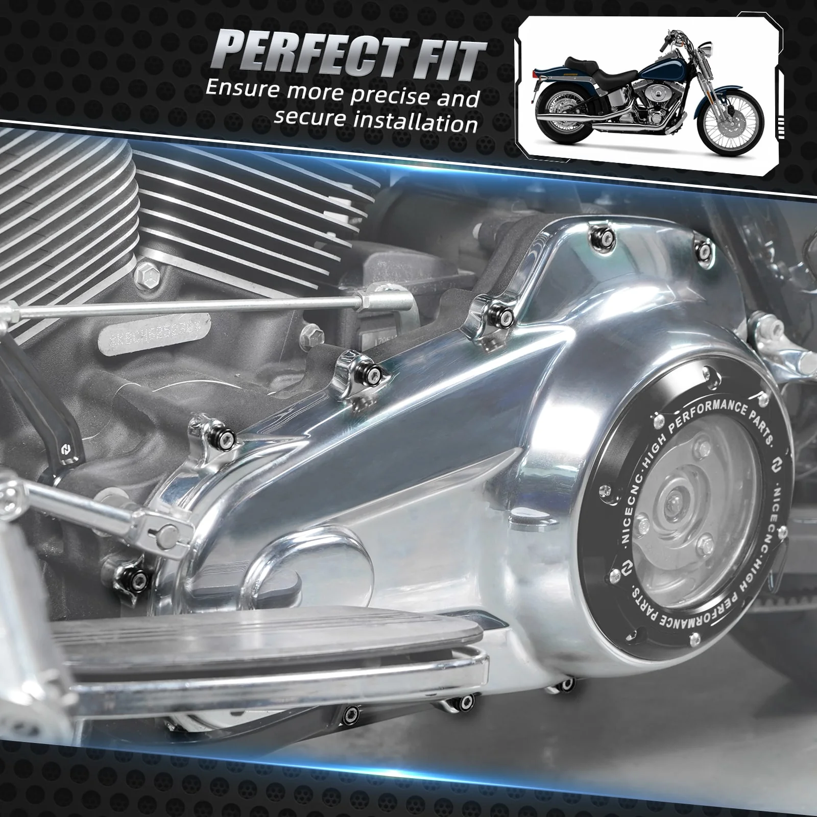 M8 Primary Cover Decorative Bolt Caps For Harley Dyna Low Rider Super Glide Street Bob - Image 24