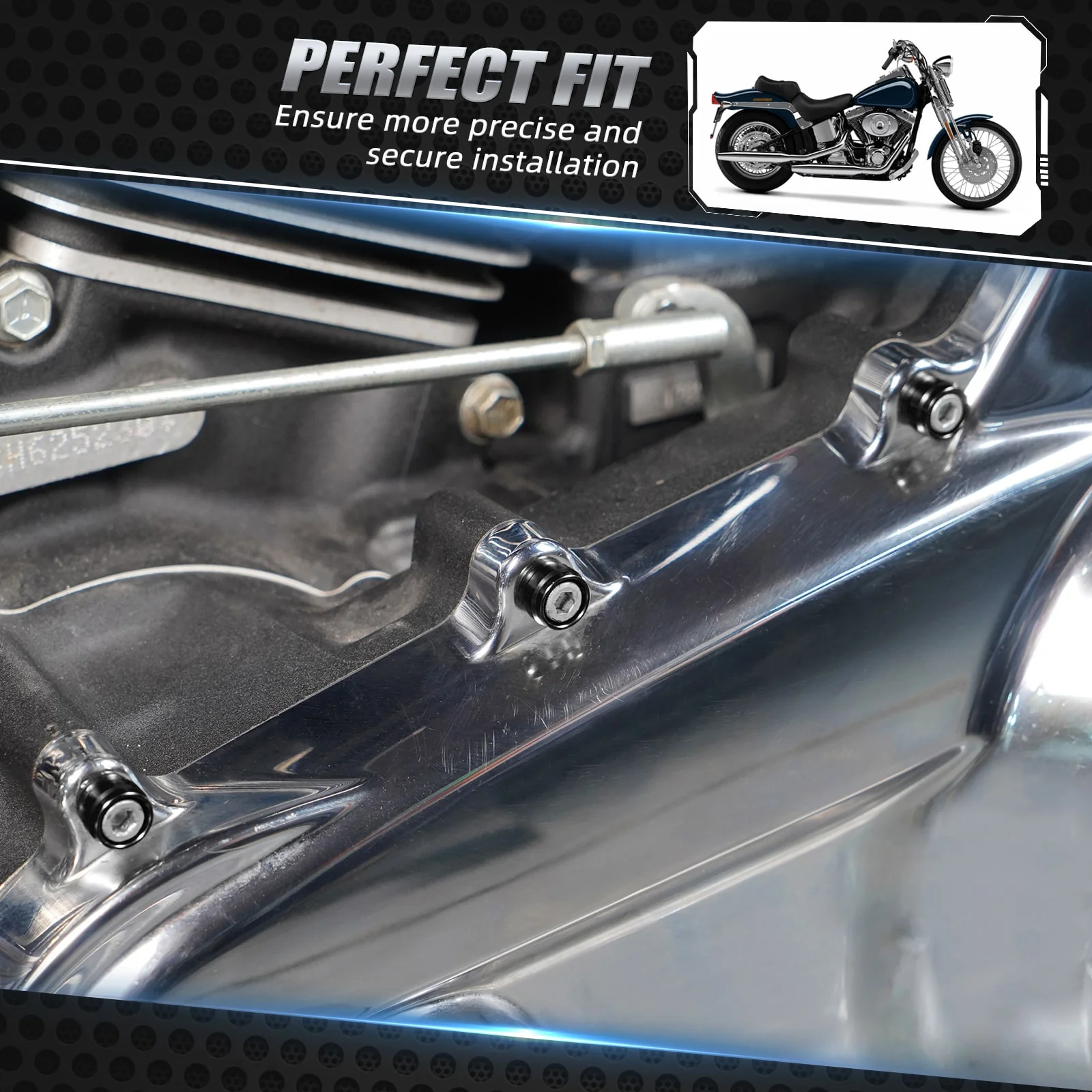 M8 Primary Cover Decorative Bolt Caps For Harley Dyna Low Rider Super Glide Street Bob - Image 4