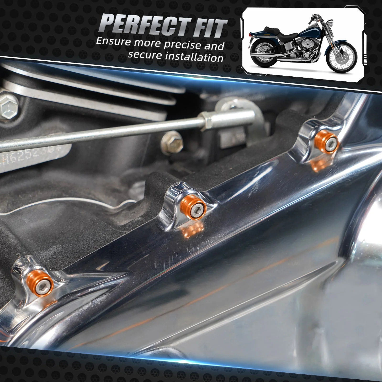 M8 Primary Cover Decorative Bolt Caps For Harley Dyna Low Rider Super Glide Street Bob - Image 2