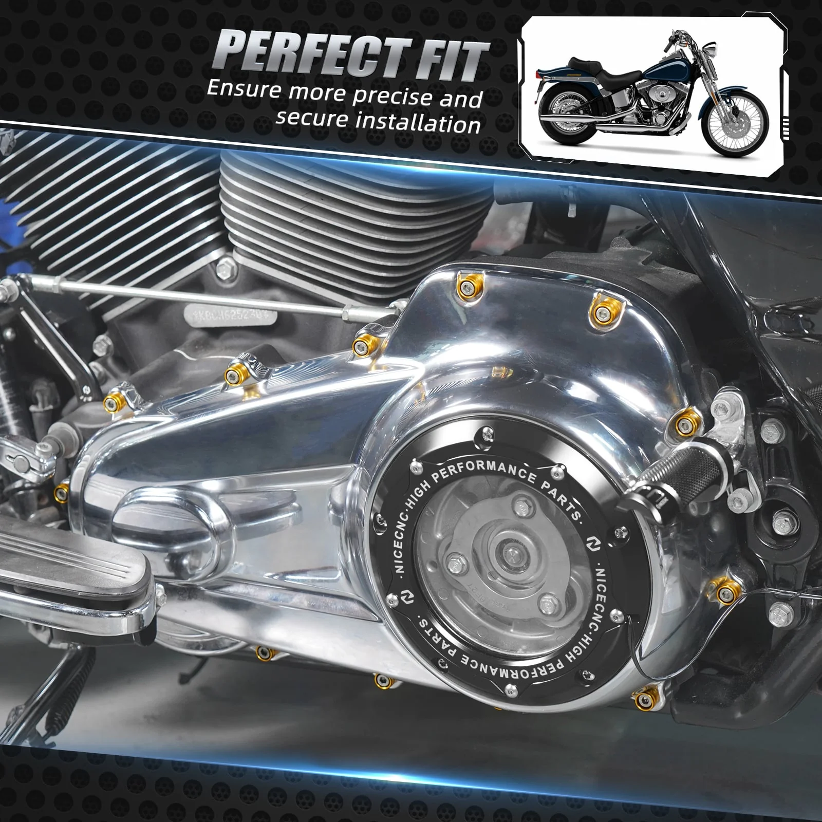 M8 Primary Cover Decorative Bolt Caps For Harley Dyna Low Rider Super Glide Street Bob - Image 17