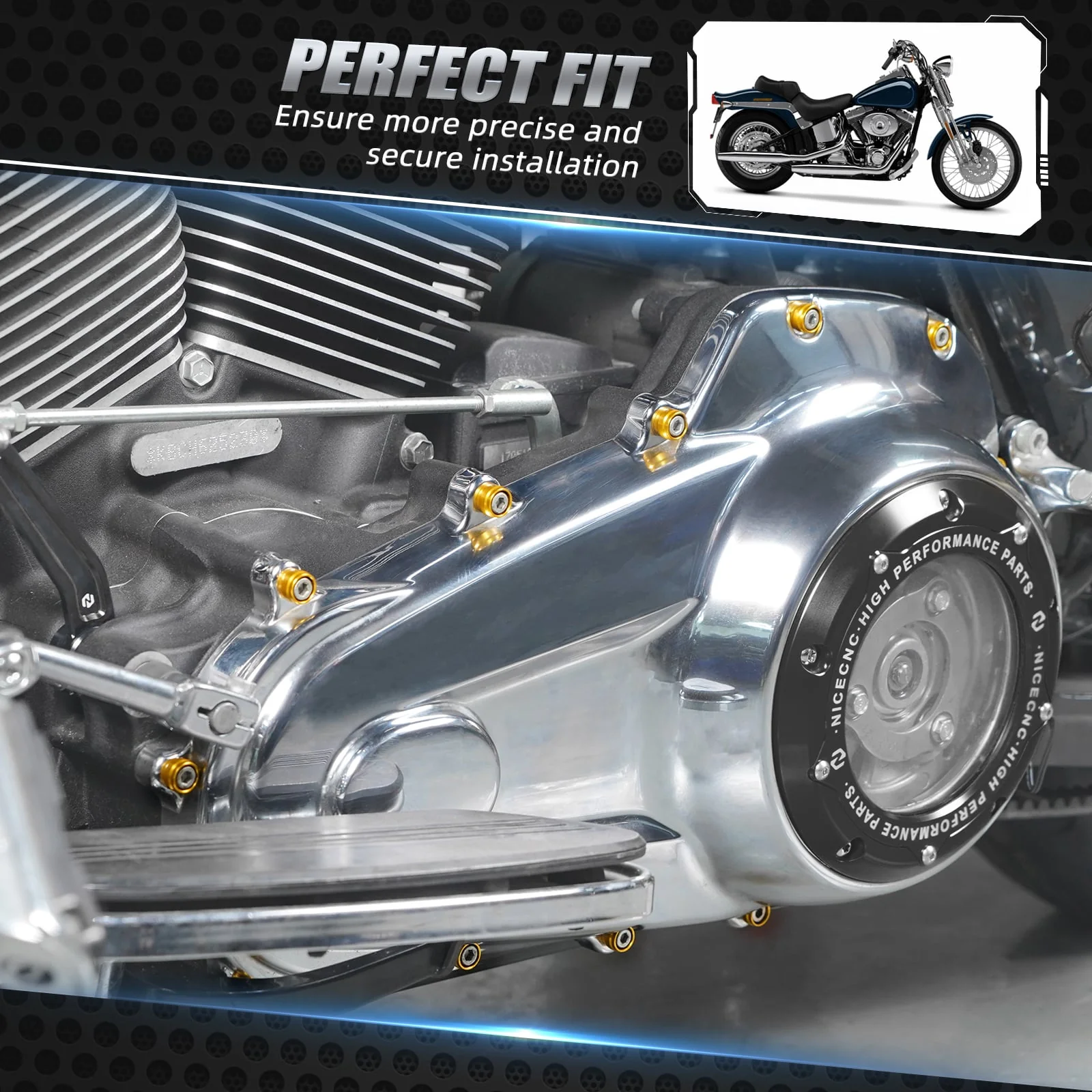 M8 Primary Cover Decorative Bolt Caps For Harley Dyna Low Rider Super Glide Street Bob - Image 18