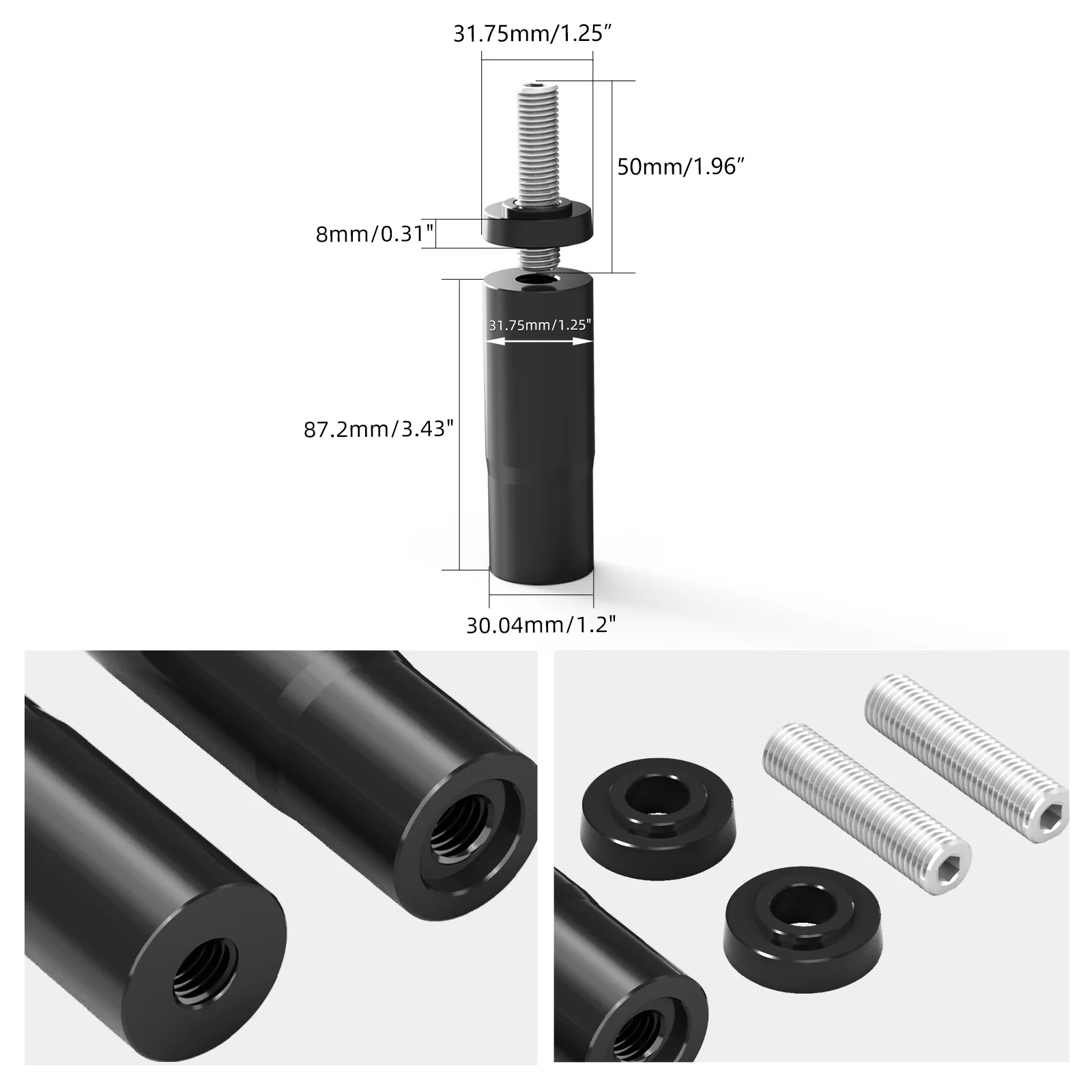 Handlebar Riser Extensions Legs For Harley Softail Heritage Fat Boy Street Bob 114 107 - Image 5