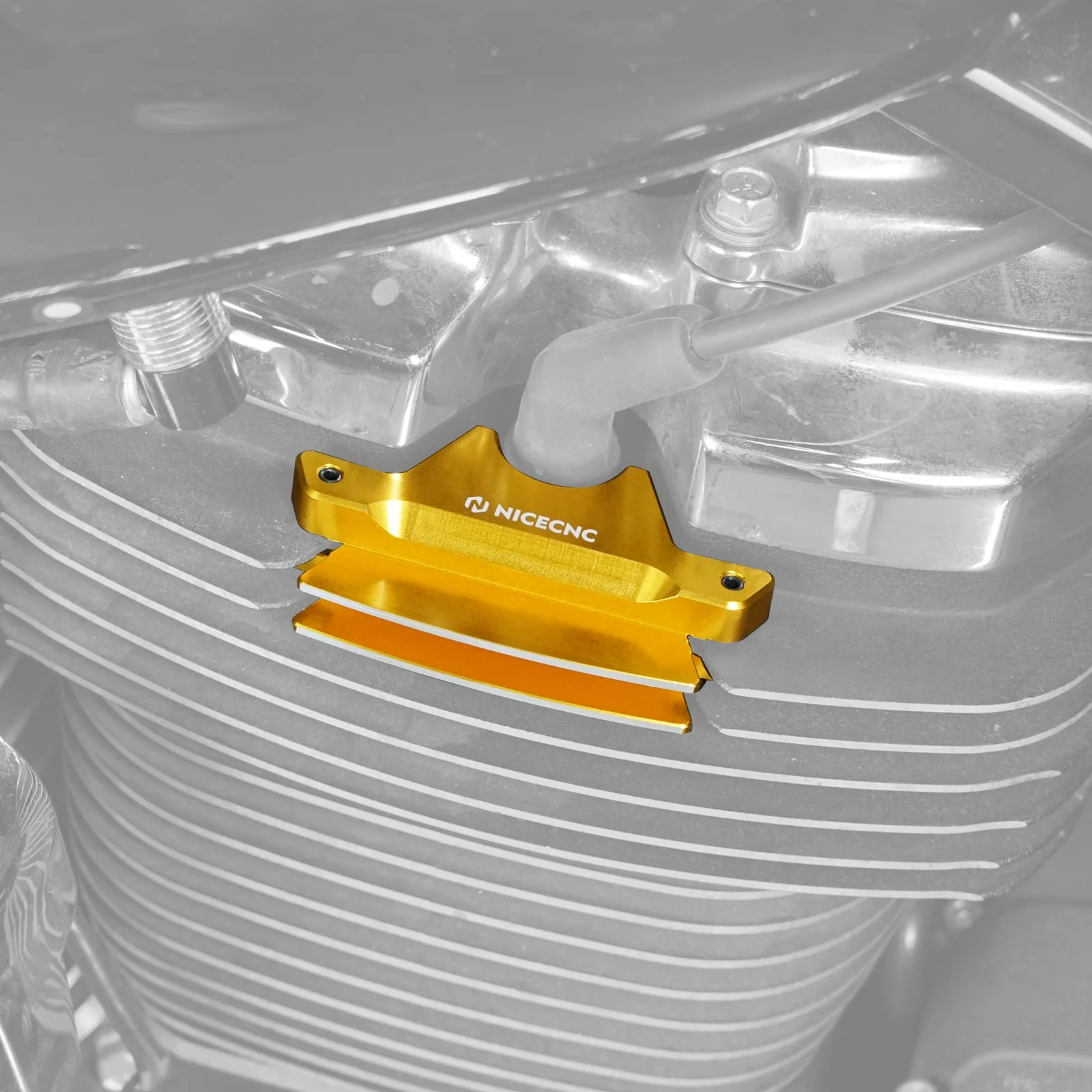 M8 Engine Finned Spark Plug Head Bolt Covers For Harley Road King Electra Street Glide - Image 3