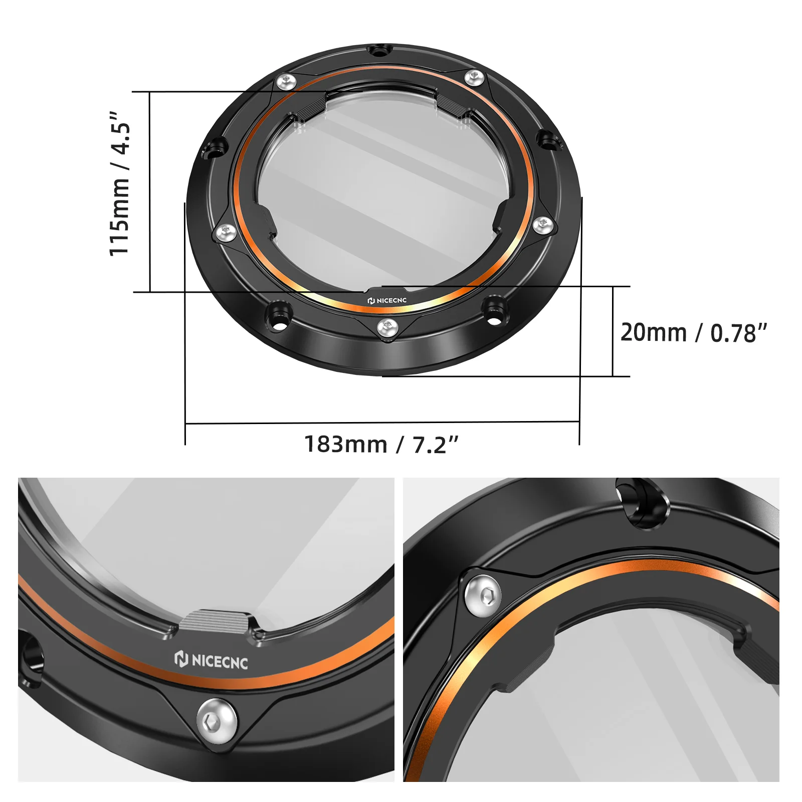Transparent V Twin Cam Derby Clutch Cover For Harley Road King 99-14 Street Glide 06-15 - Image 6