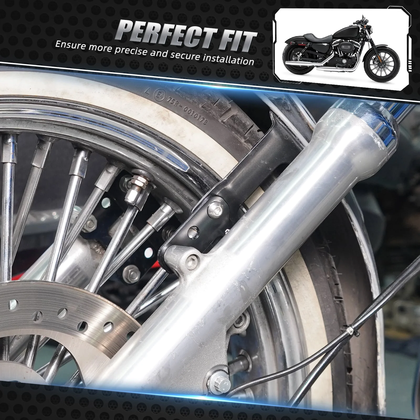 Front Fender Riser Lift Bracket Kit For Harley Sportster 1200 72 48 XL Iron 883 XL883N - Image 3