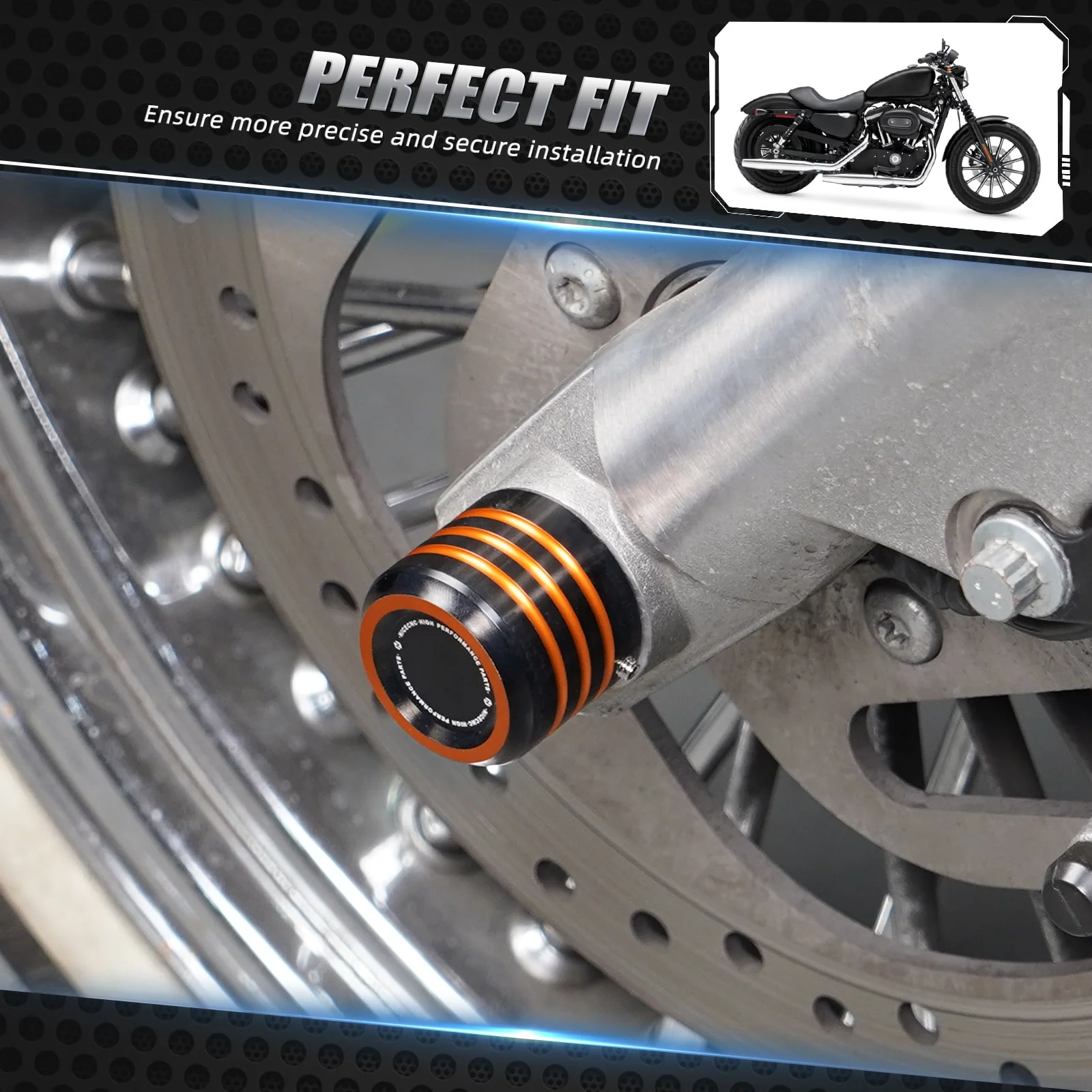 Front Axle Nut Covers Caps For Harley Sportster 1200 48 72 XL Iron 883 Roadster - Image 2