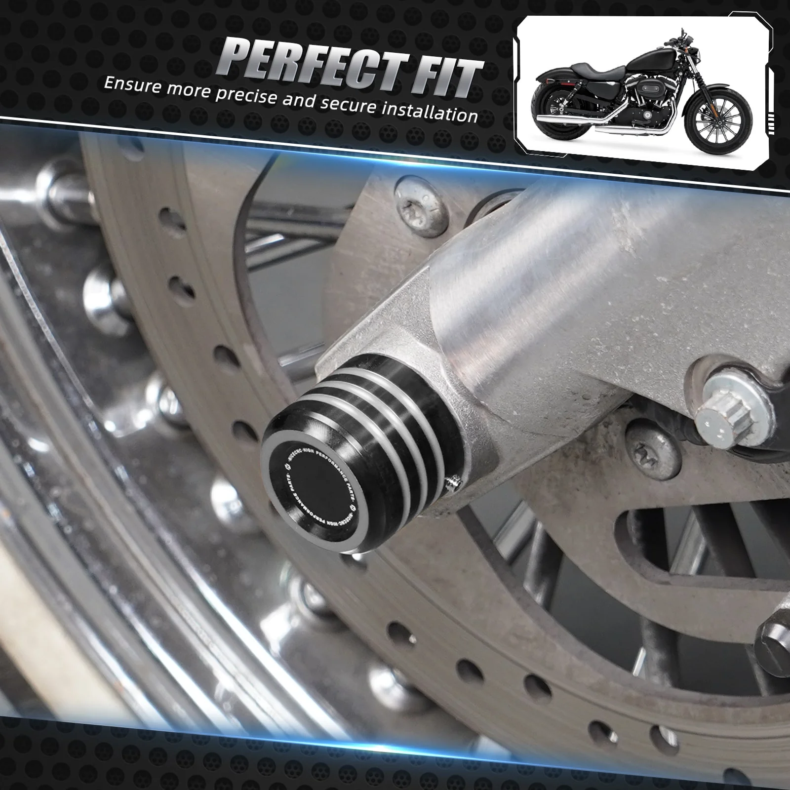 Front Axle Nut Covers Caps For Harley Sportster 1200 48 72 XL Iron 883 Roadster - Image 3
