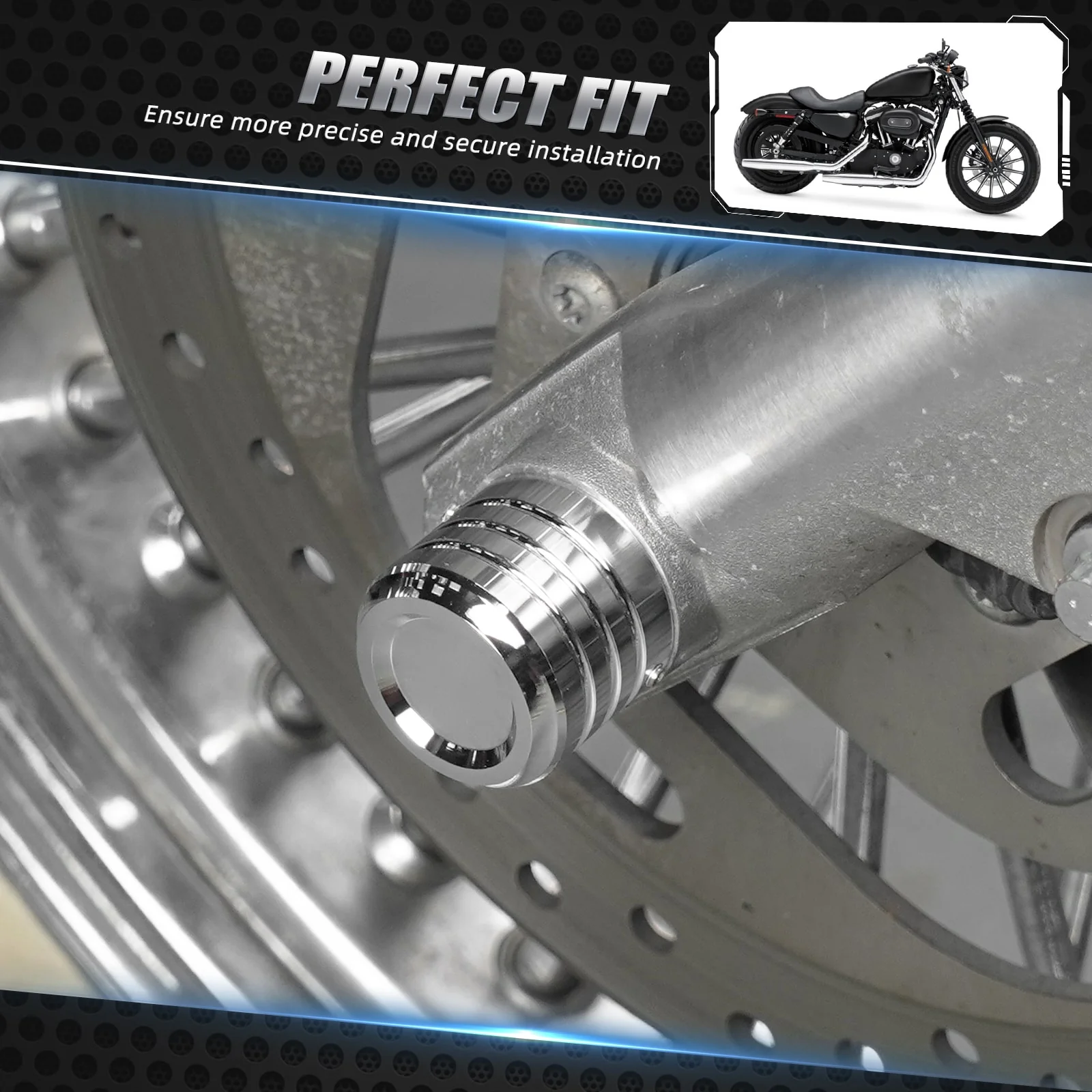 Front Axle Nut Covers Caps For Harley Sportster 1200 48 72 XL Iron 883 Roadster - Image 4