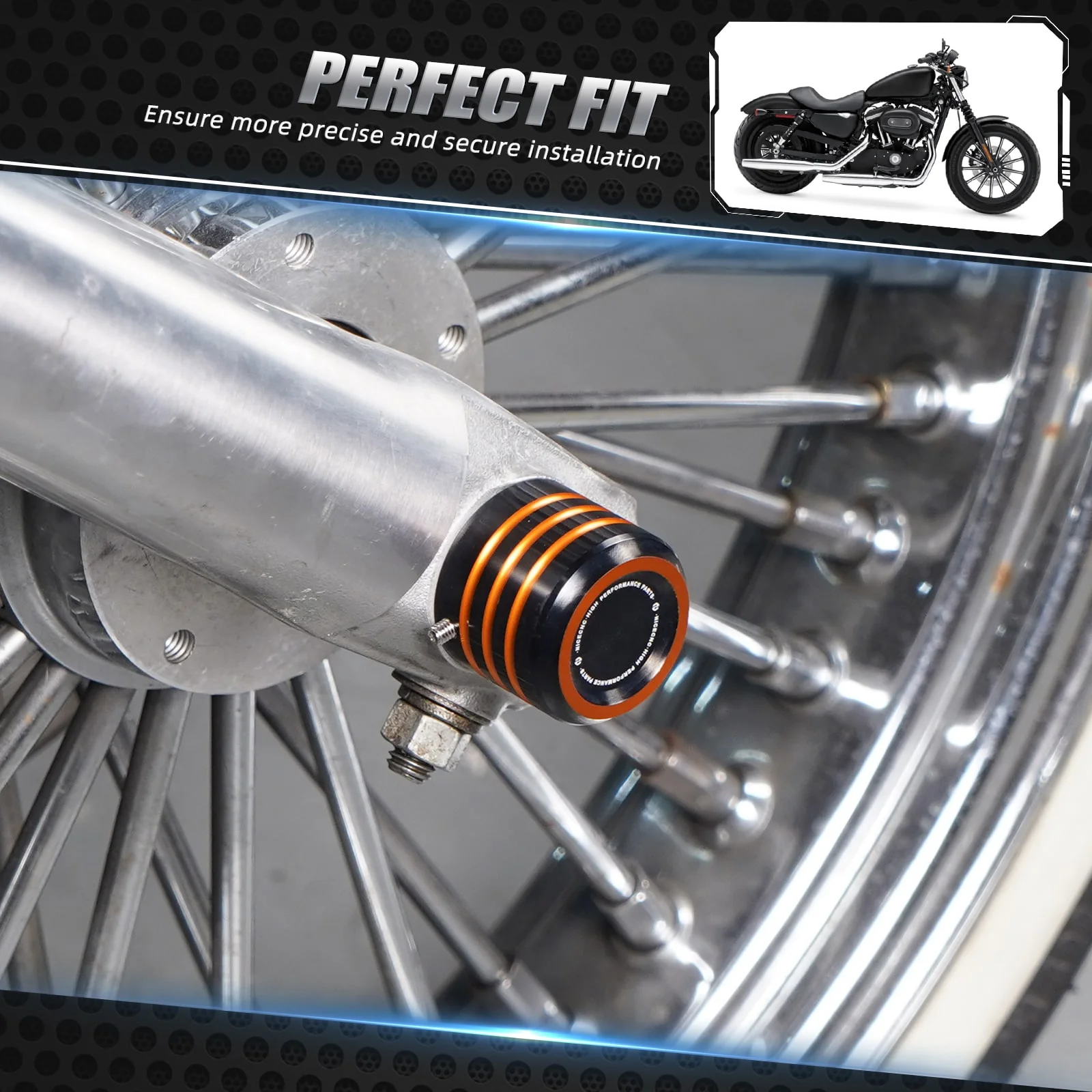 Front Axle Nut Covers Caps For Harley Sportster 1200 48 72 XL Iron 883 Roadster - Image 6