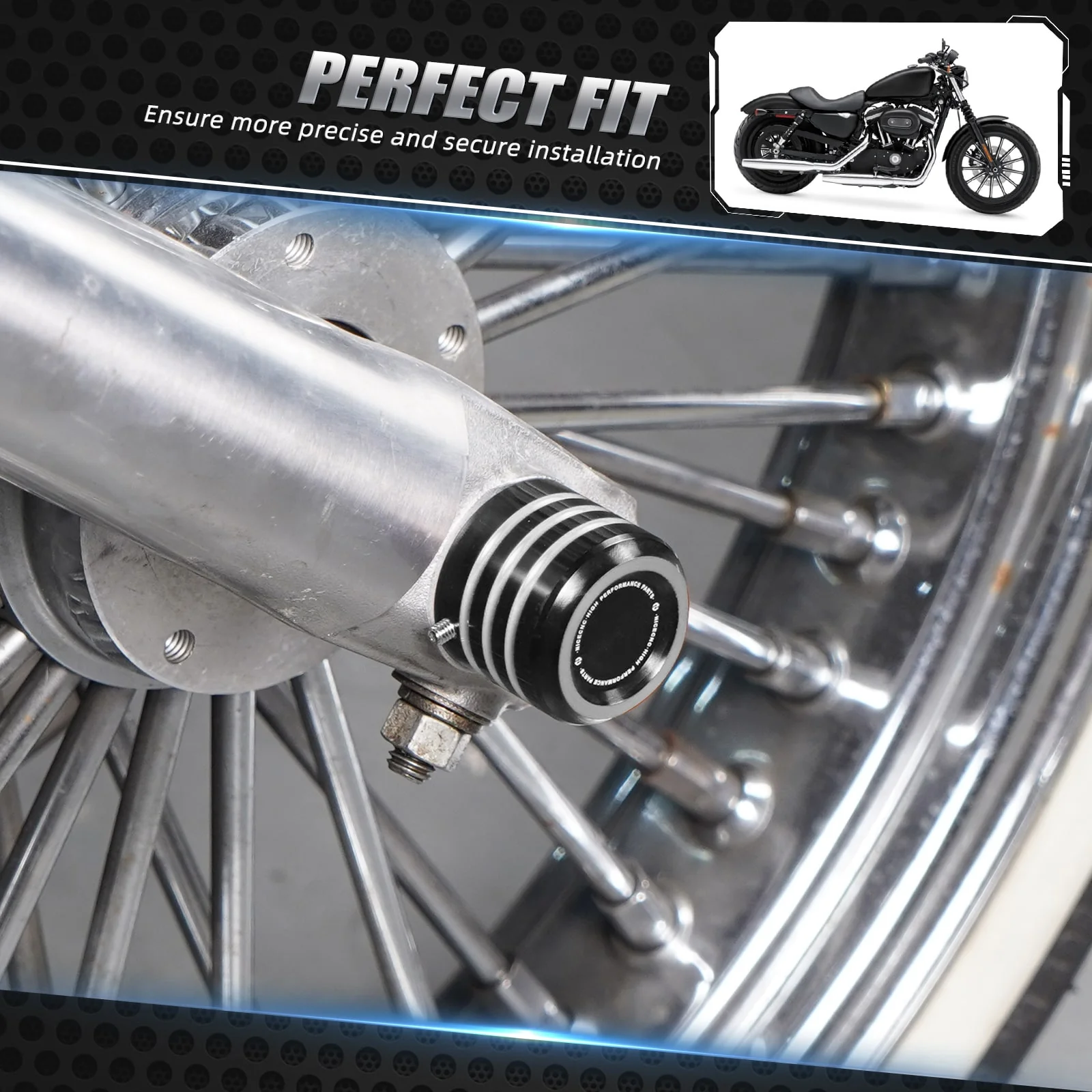 Front Axle Nut Covers Caps For Harley Sportster 1200 48 72 XL Iron 883 Roadster - Image 7