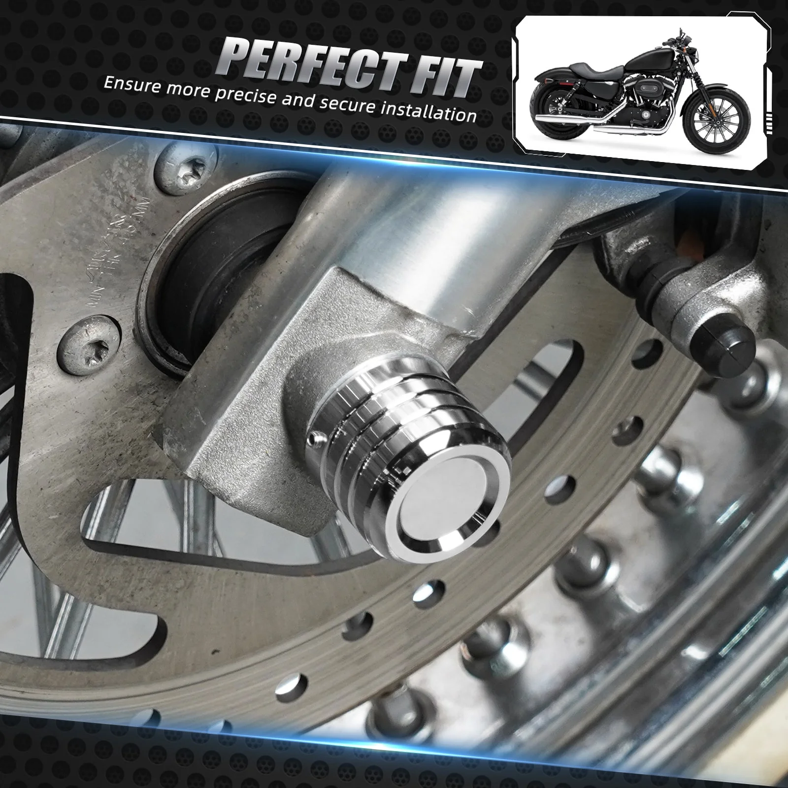 Chrome Front Axle Nut Covers Caps For Harley Sportster 1200 883 72 48 XL - Image 2