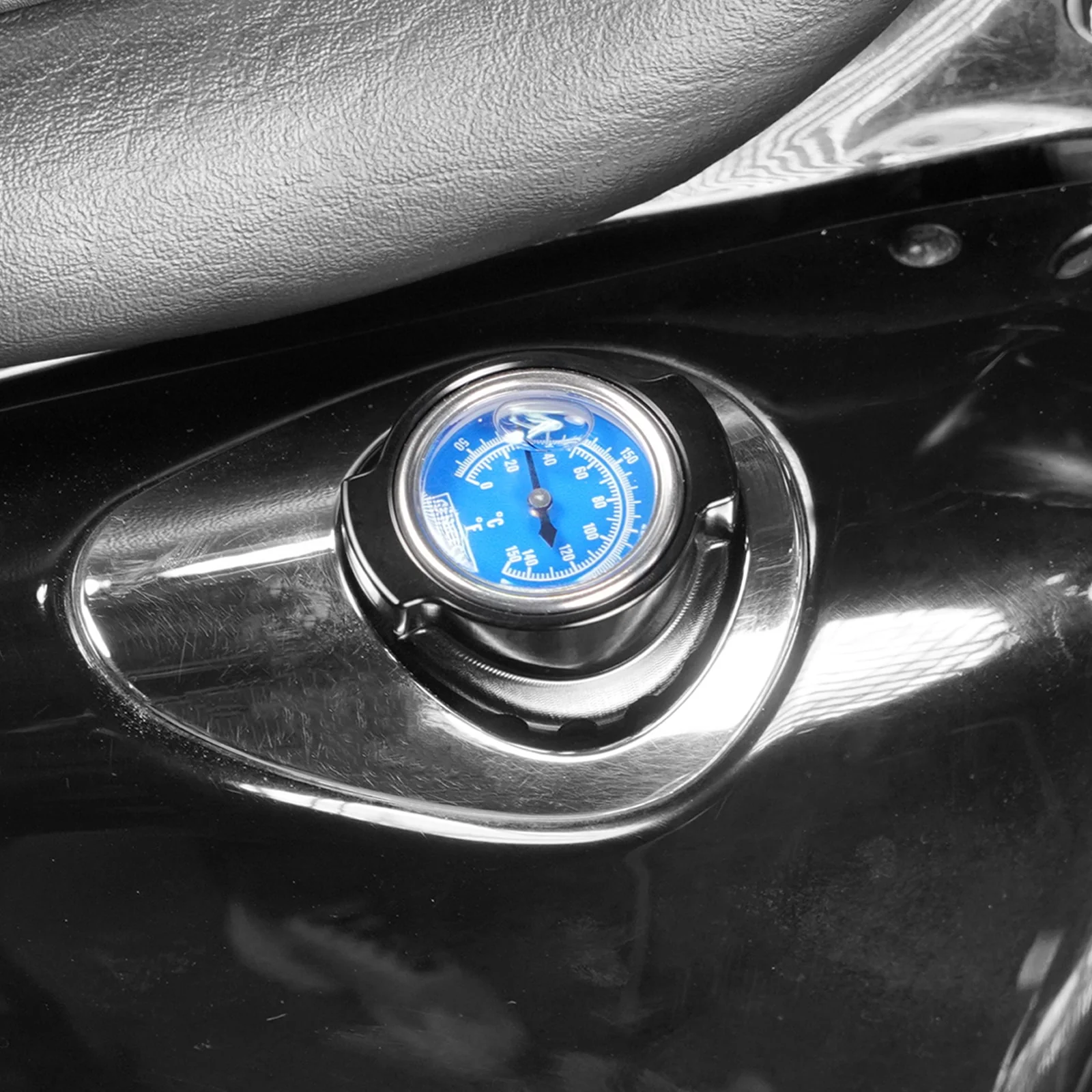 Oil Dipstick Filler Plug w/Thermometer Gauge For Harley Sportster 1200 48 72 XL Iron 883 - Image 2
