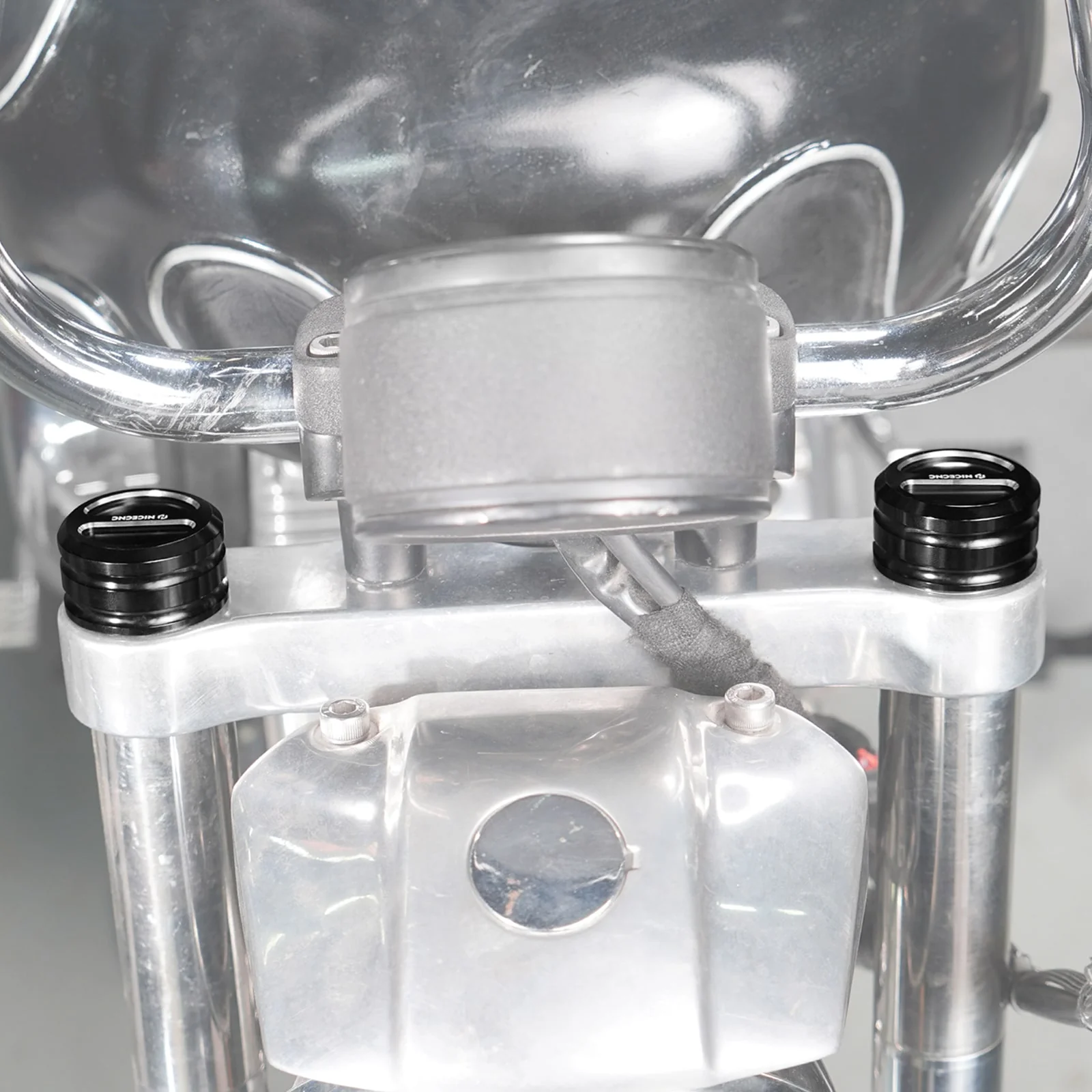 Upper Fork Stem Nut Covers Caps For Harley Sportster 1200 48 XL Iron 883 XL883N - Image 3