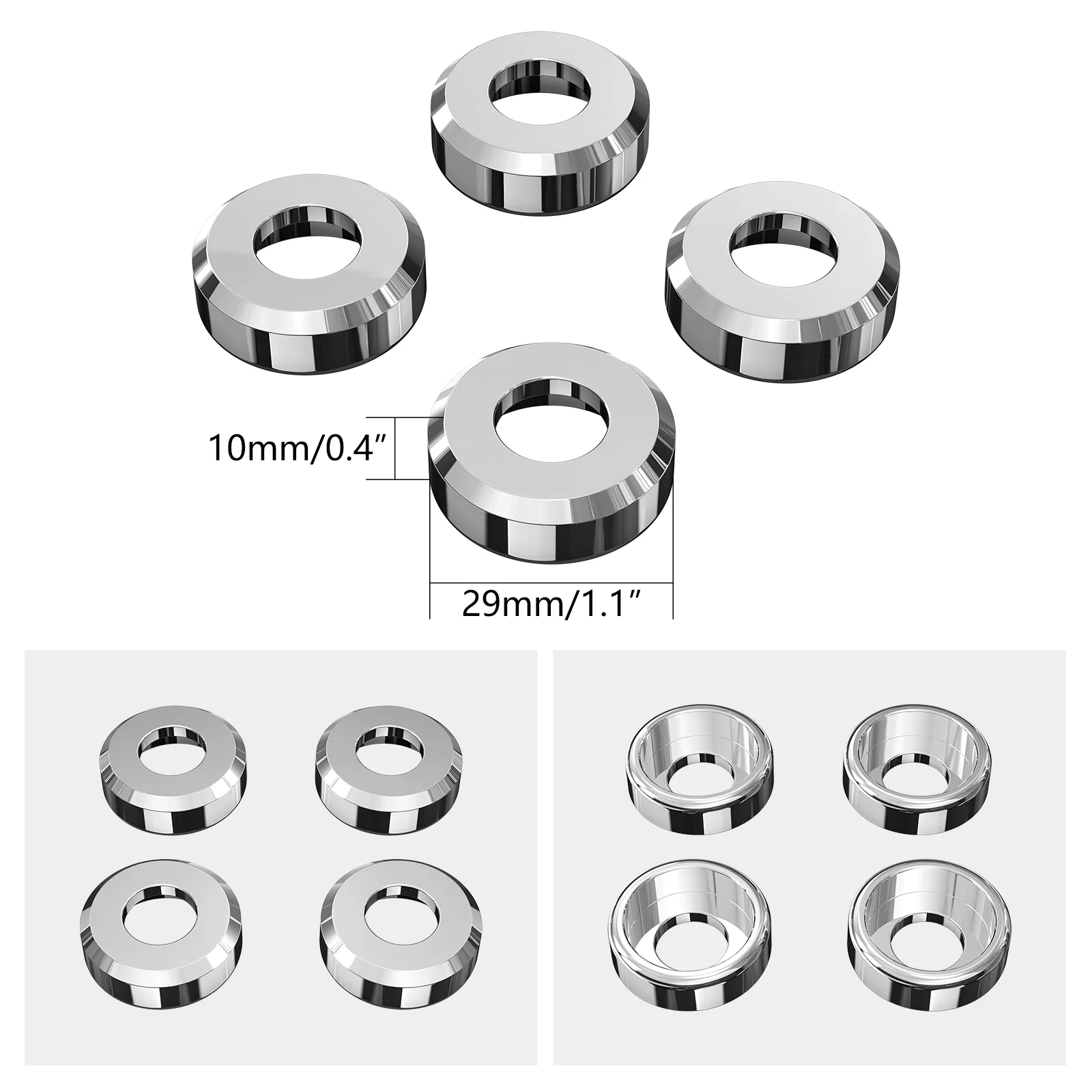 Chrome Shock Absorber Bracket Trim Rings For Harley Sportster 1200 883 48 72 XL - Image 3