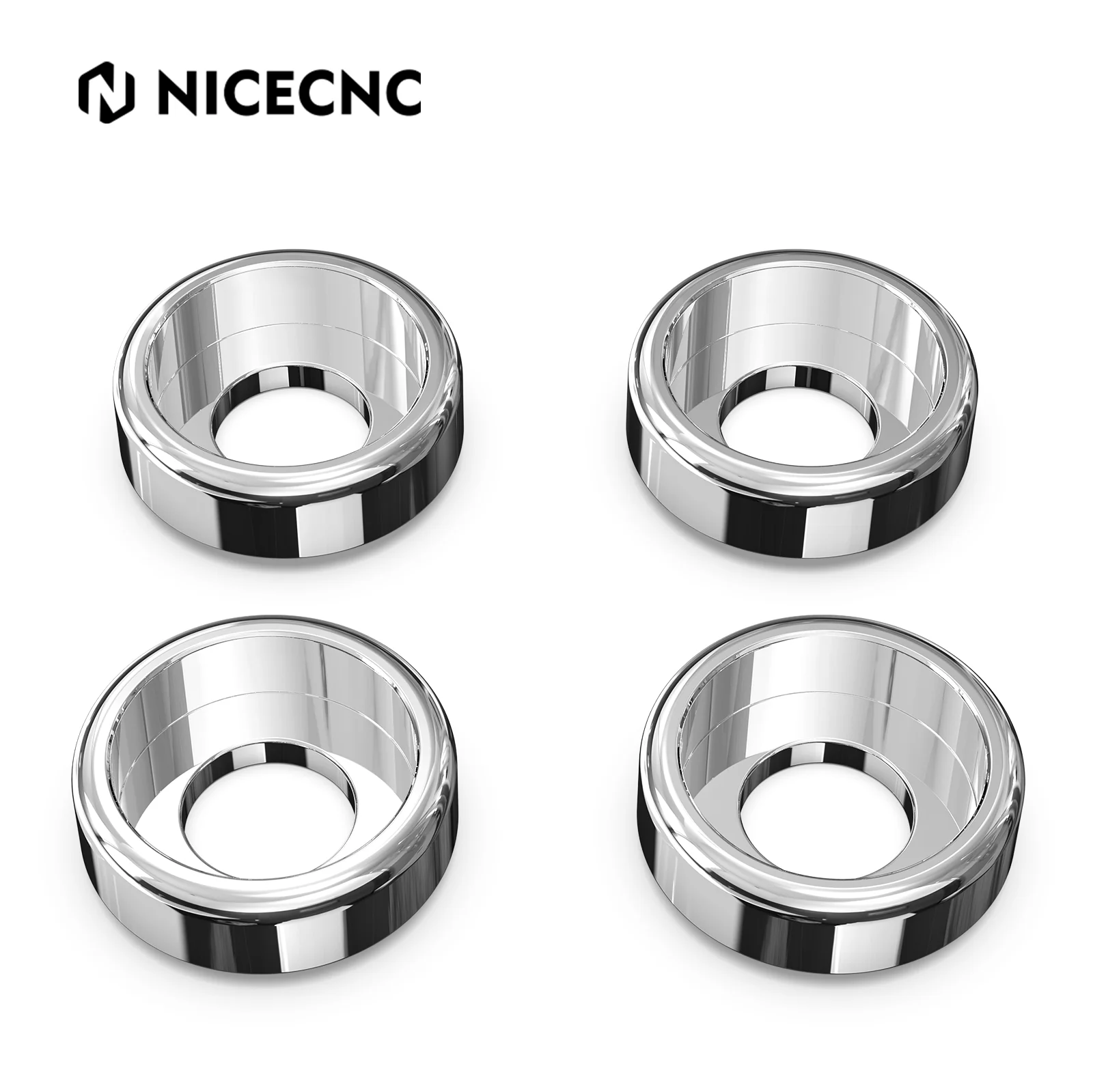 Chrome Shock Absorber Bracket Trim Rings For Harley Sportster 1200 883 48 72 XL - Image 4