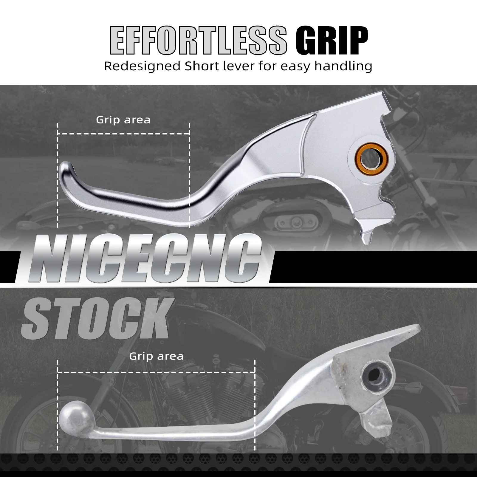 Chrome 2-Finger Short Brake Clutch Levers For Harley Sportster 1200 883 72 48 XL - Image 3