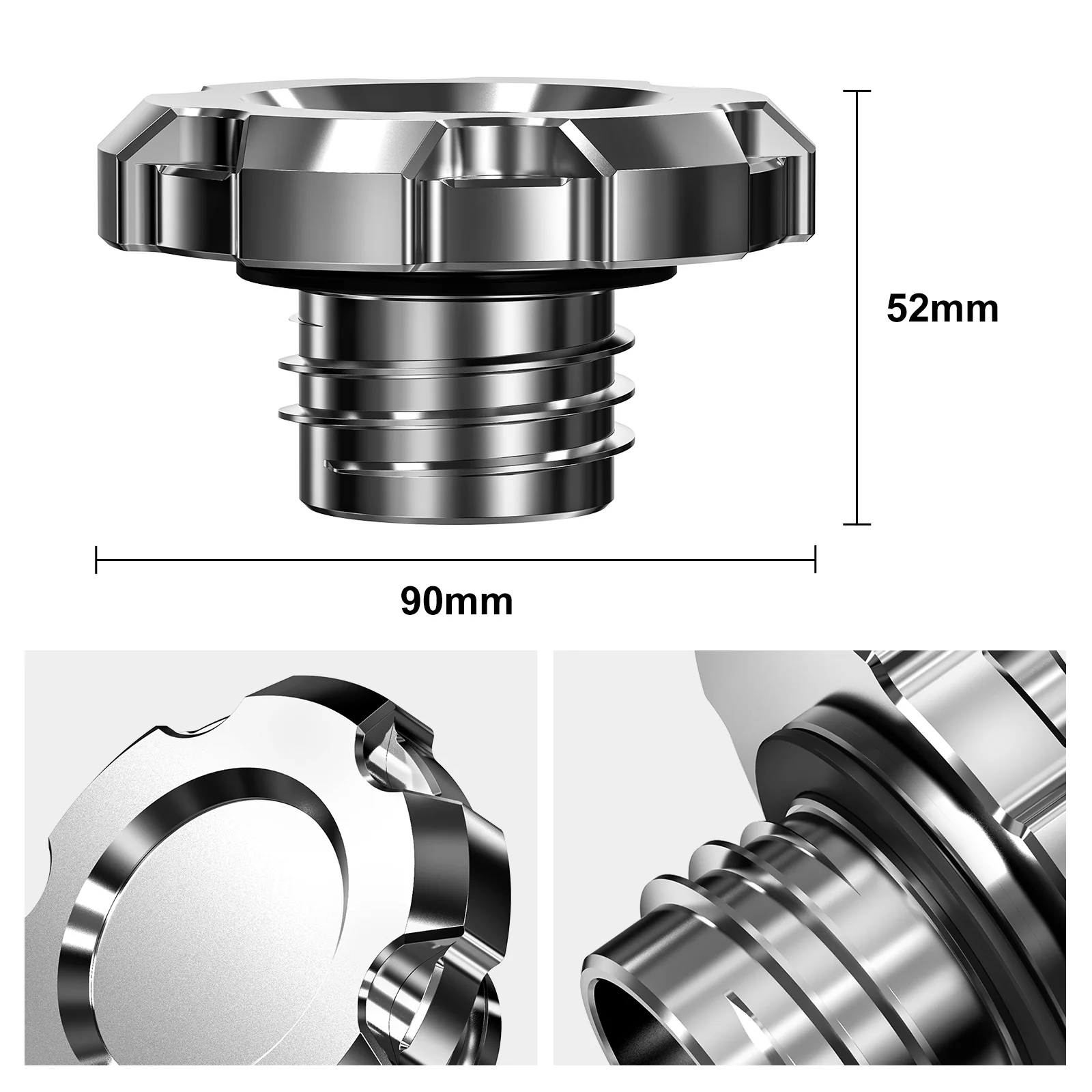 Chrome Fuel Tank Cap For Harley Sportster 1200 883 48 XL Dyna Super Glide Street Bob - Image 3