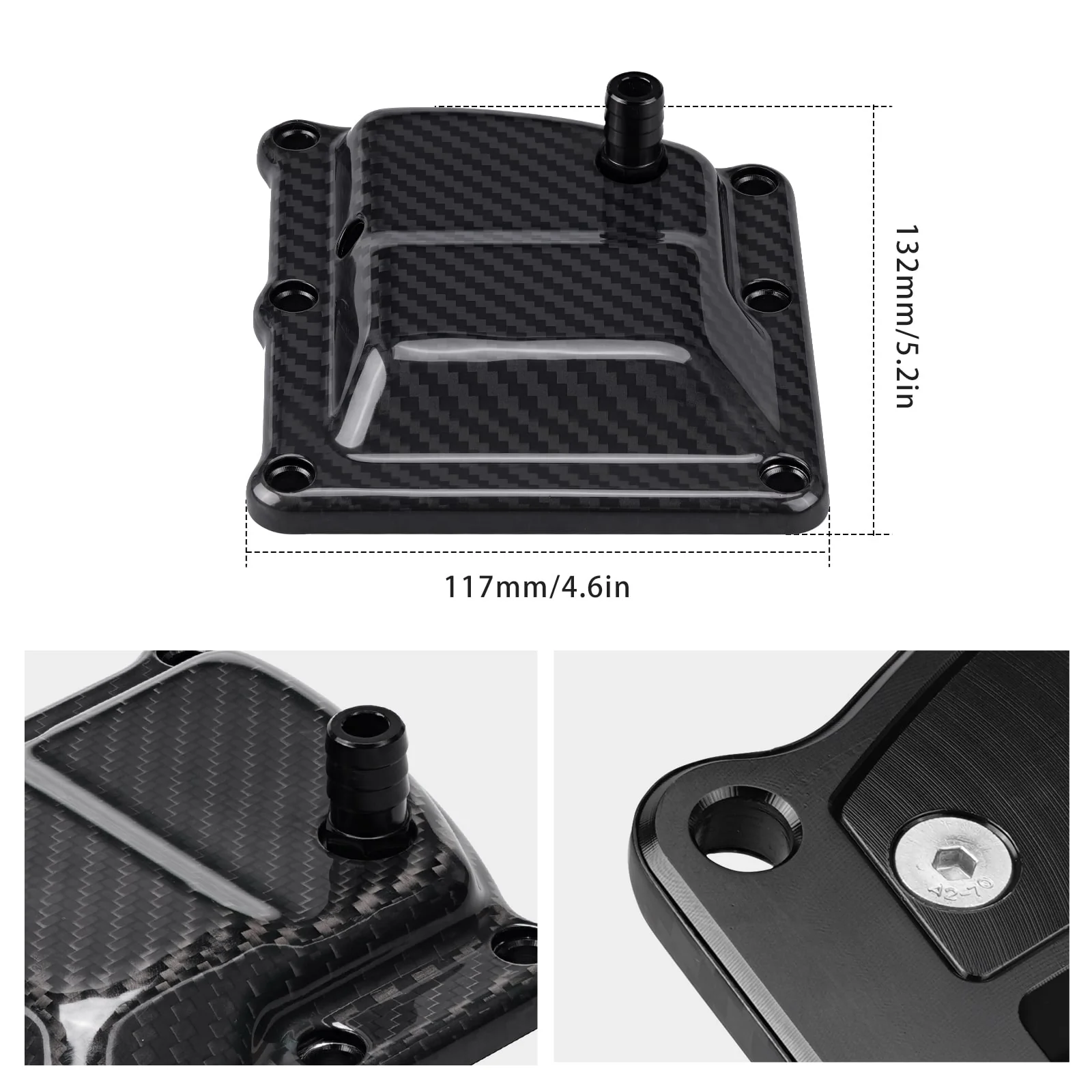 Carbon Fiber M8 Vented Transmission Top Cover For Harley Street Bob Low Rider S Fat Boy - Image 5