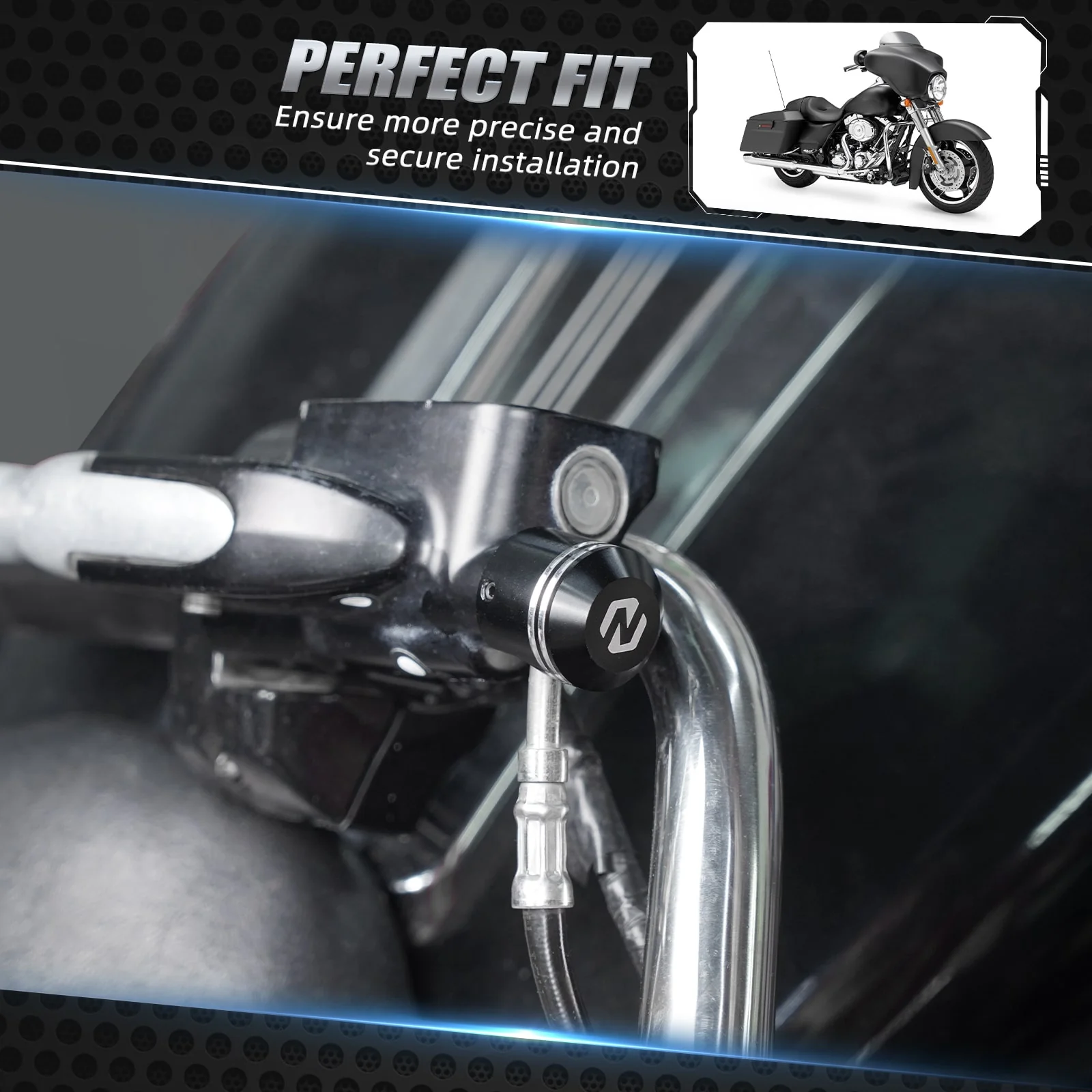 Clutch Brake Cables Ferrule Caps Banjo Bolt Cover Set For Harley Road King Street Glide - Image 3