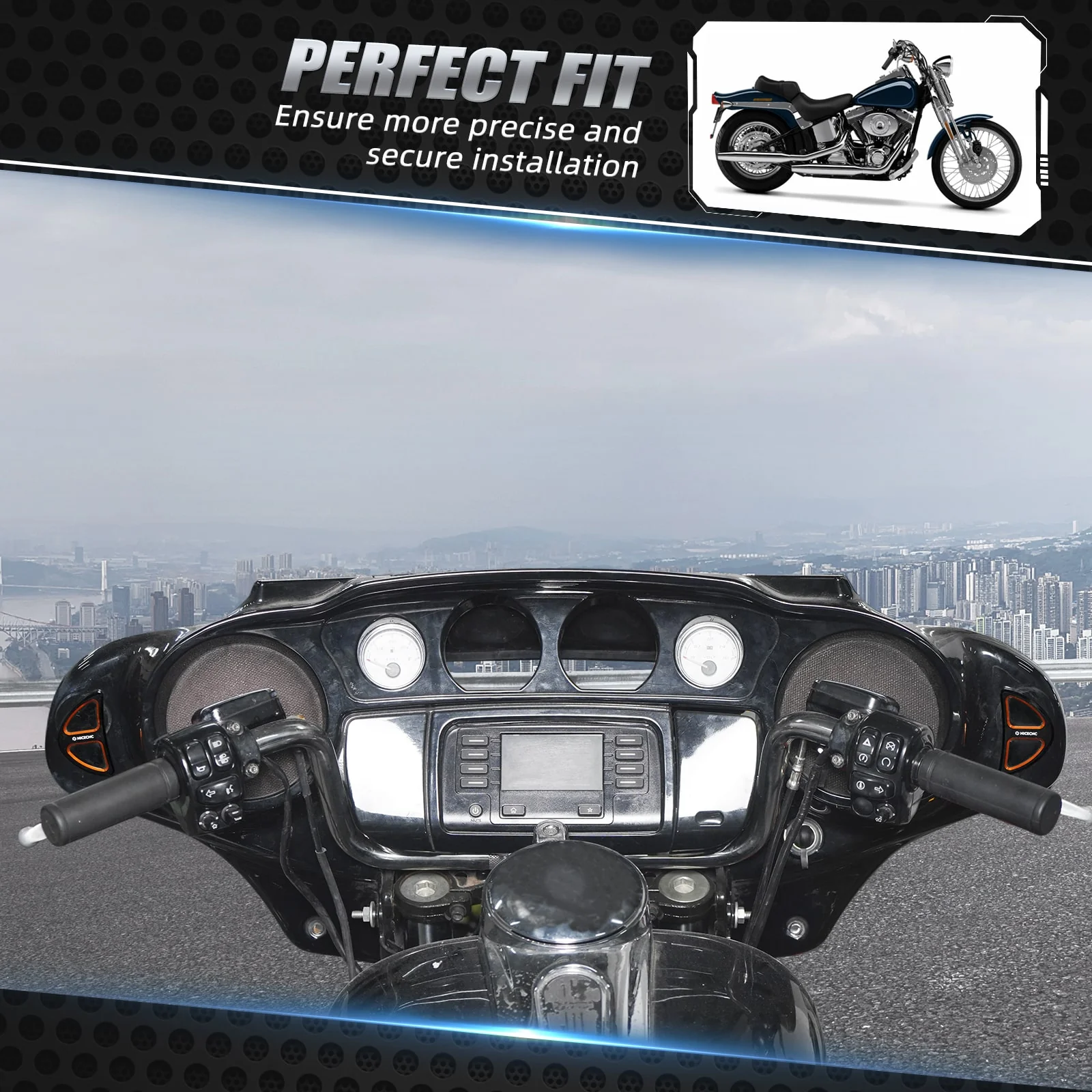 Batwing Fairing Rearview Mirror Hole Inserts Plugs Covers For Harley Street Glide FLHX FLHXS - Image 11