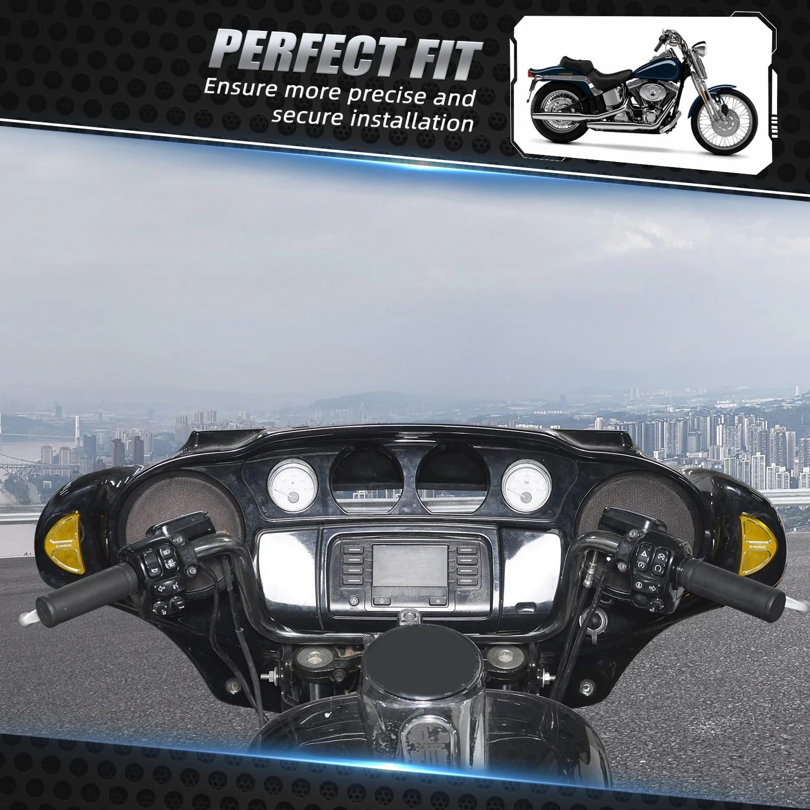 Batwing Fairing Rearview Mirror Hole Inserts Plugs Covers For Harley Street Glide FLHX FLHXS - Image 18