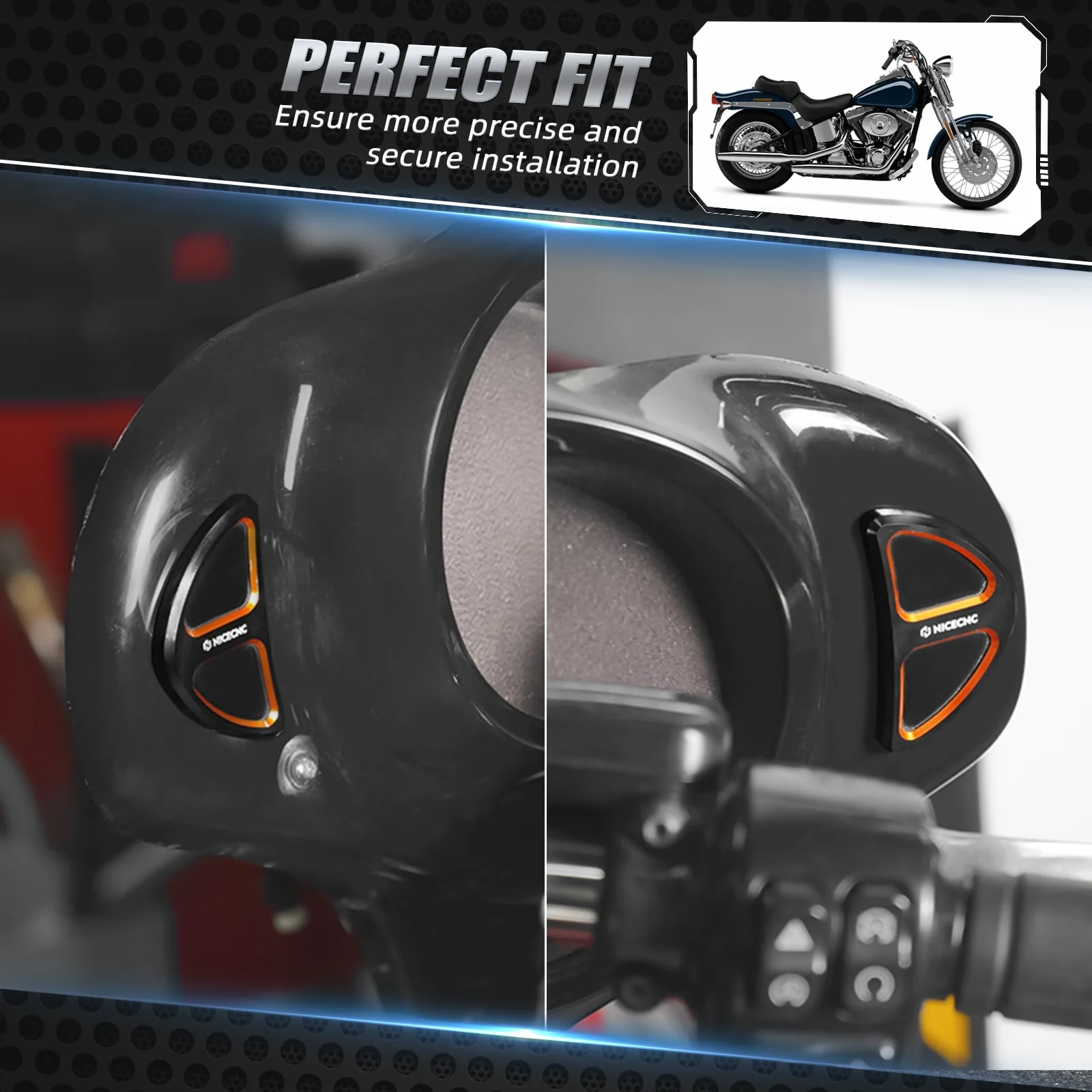 Batwing Fairing Rearview Mirror Hole Inserts Plugs Covers For Harley Street Glide FLHX FLHXS - Image 2