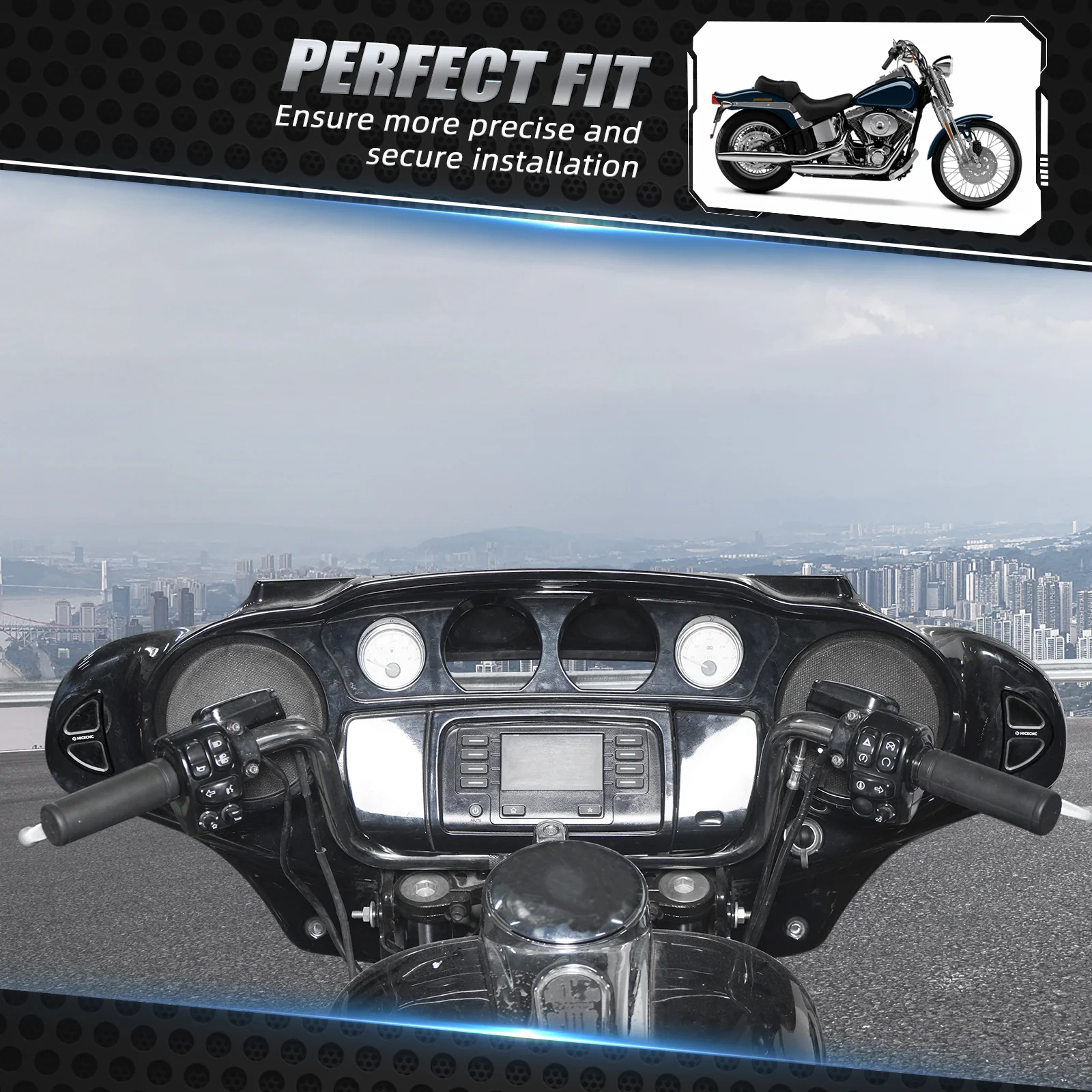 Batwing Fairing Rearview Mirror Hole Inserts Plugs Covers For Harley Street Glide FLHX FLHXS - Image 27