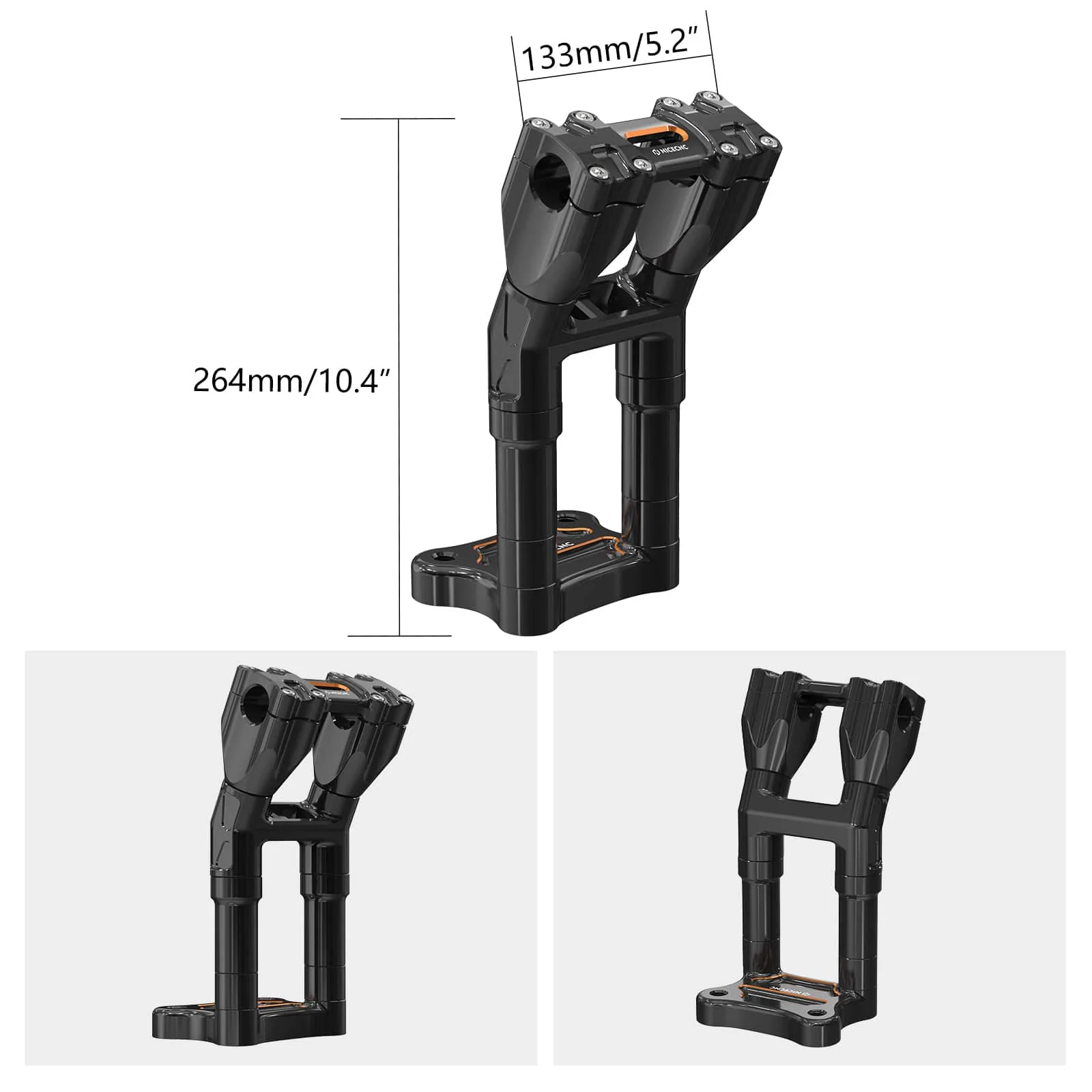 Modular Kickback Risers For Harley Tri Electra Street Glide Ultra Limited 1" Handlebar - Image 9